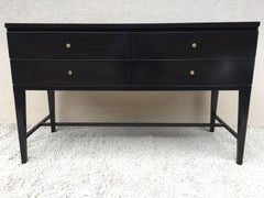 Paul McCobb Credenza Petite Mobile Noce Scuro Ottone Pulls