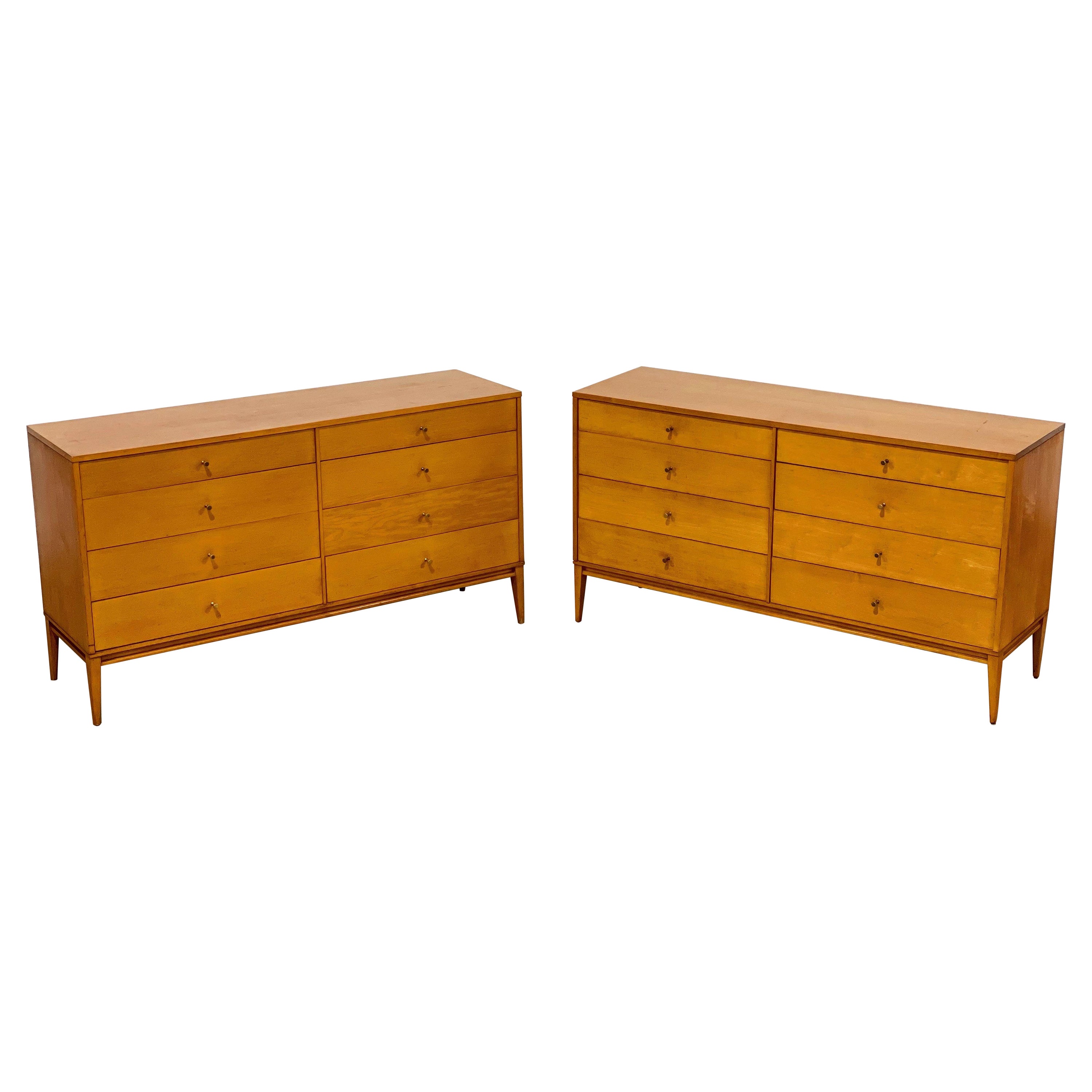 Paul McCobb Planner Group #1507 - Mid-Century Modern 8 Drawer Dresser, a Pair