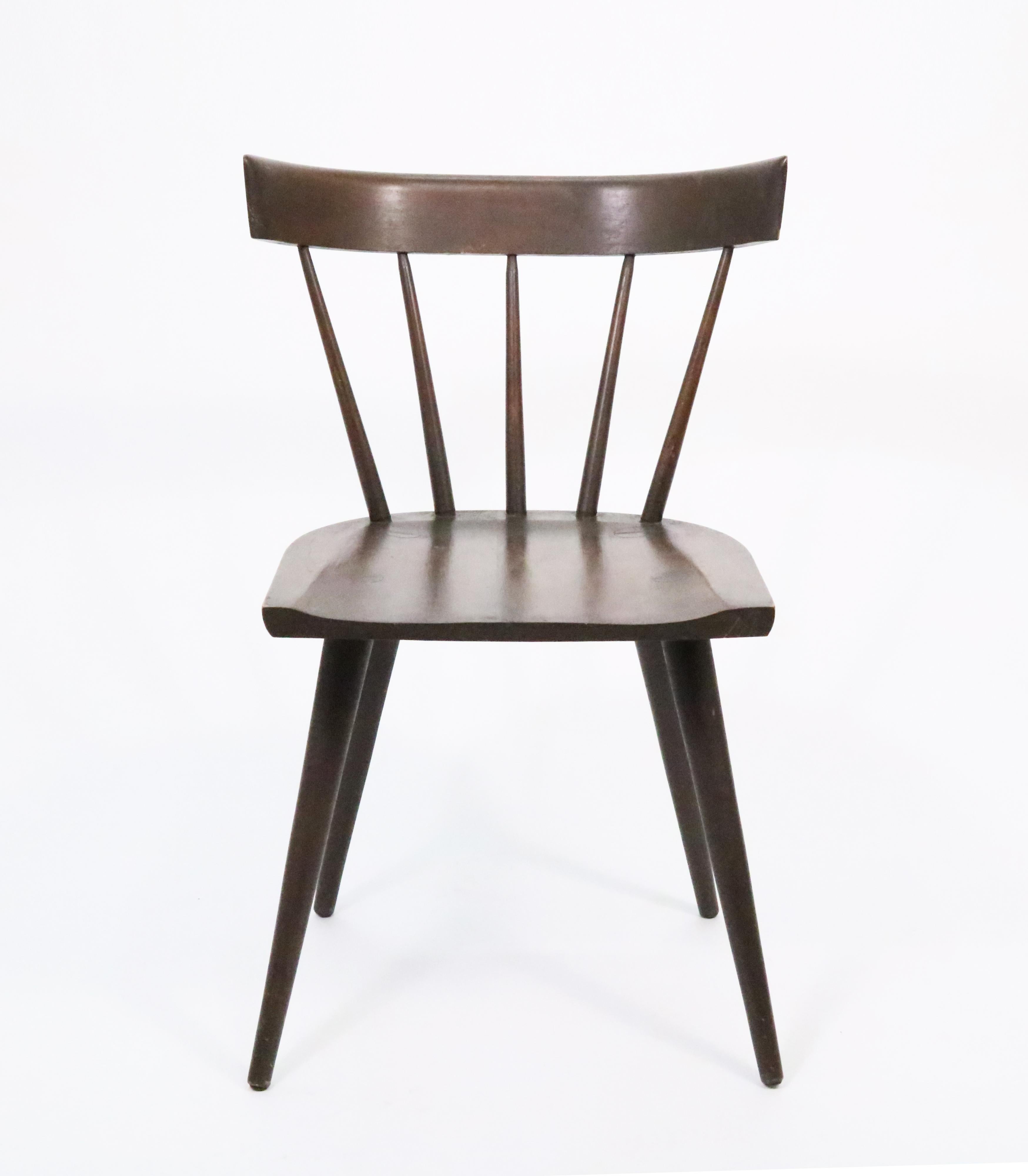 Mid-Century Modern 'Planner Group' side chair No. 1531 by Paul McCobb for Winchendon Furniture Co. 

Solid maple in original tobacco finish with a spindle supported backrest and signature joinery and inlay detail. 

Perfect for dining room or