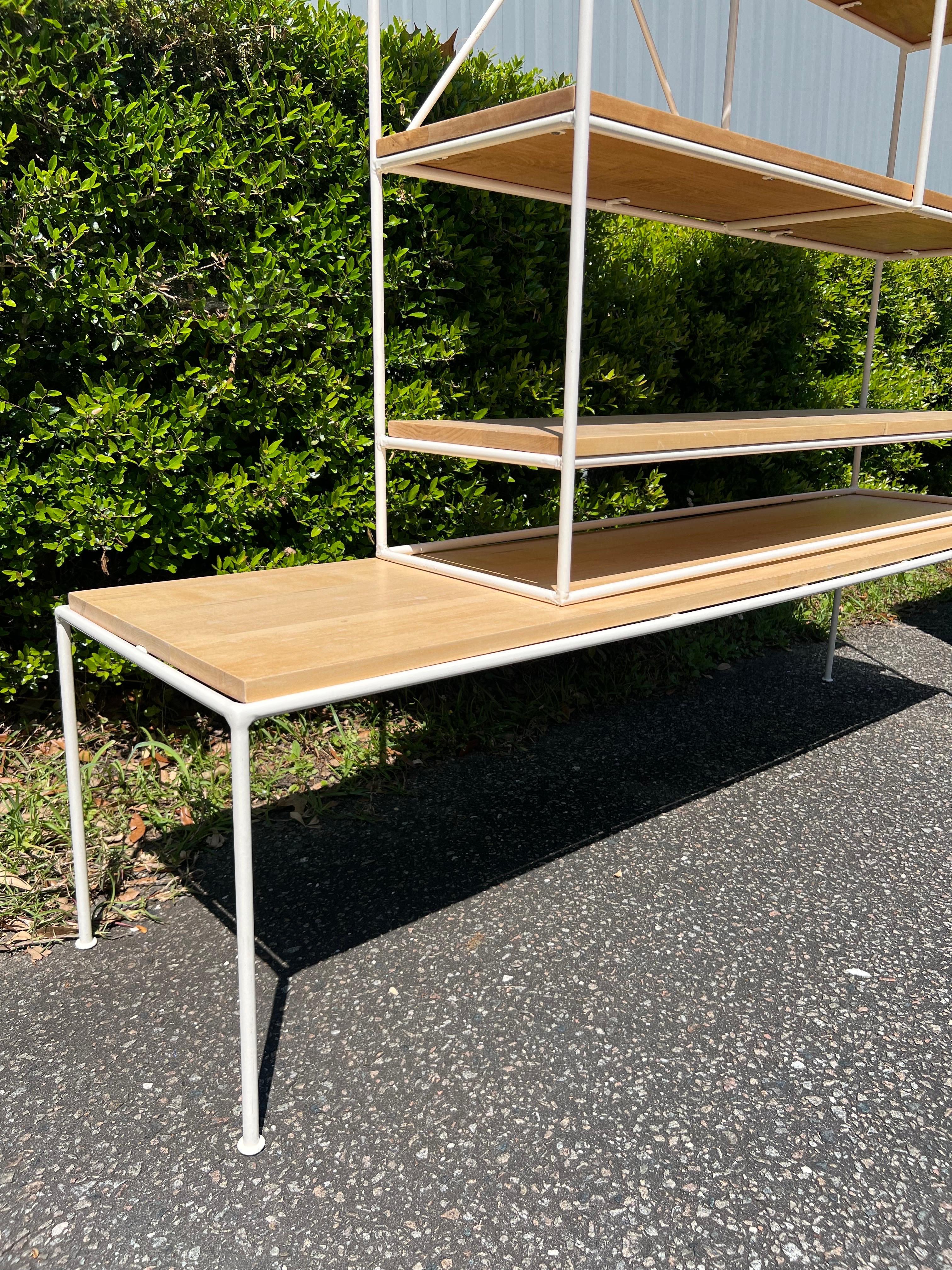 Paul McCobb Planner Group Attributed Etagere in White Iron and Light Maple In Good Condition For Sale In Charleston, SC