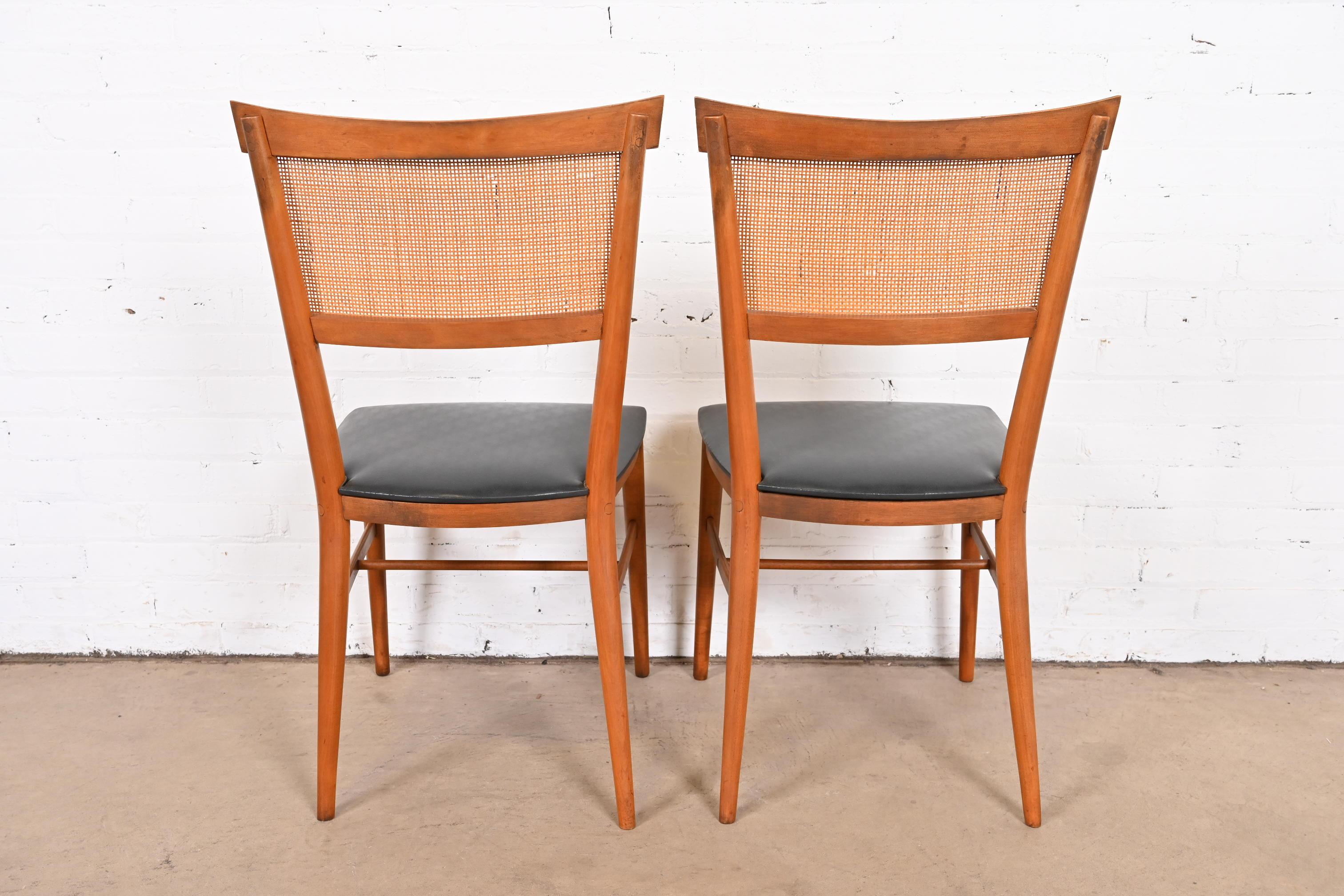Paul McCobb Planner Group Birch and Cane Dining Chairs or Side Chairs, Pair 3