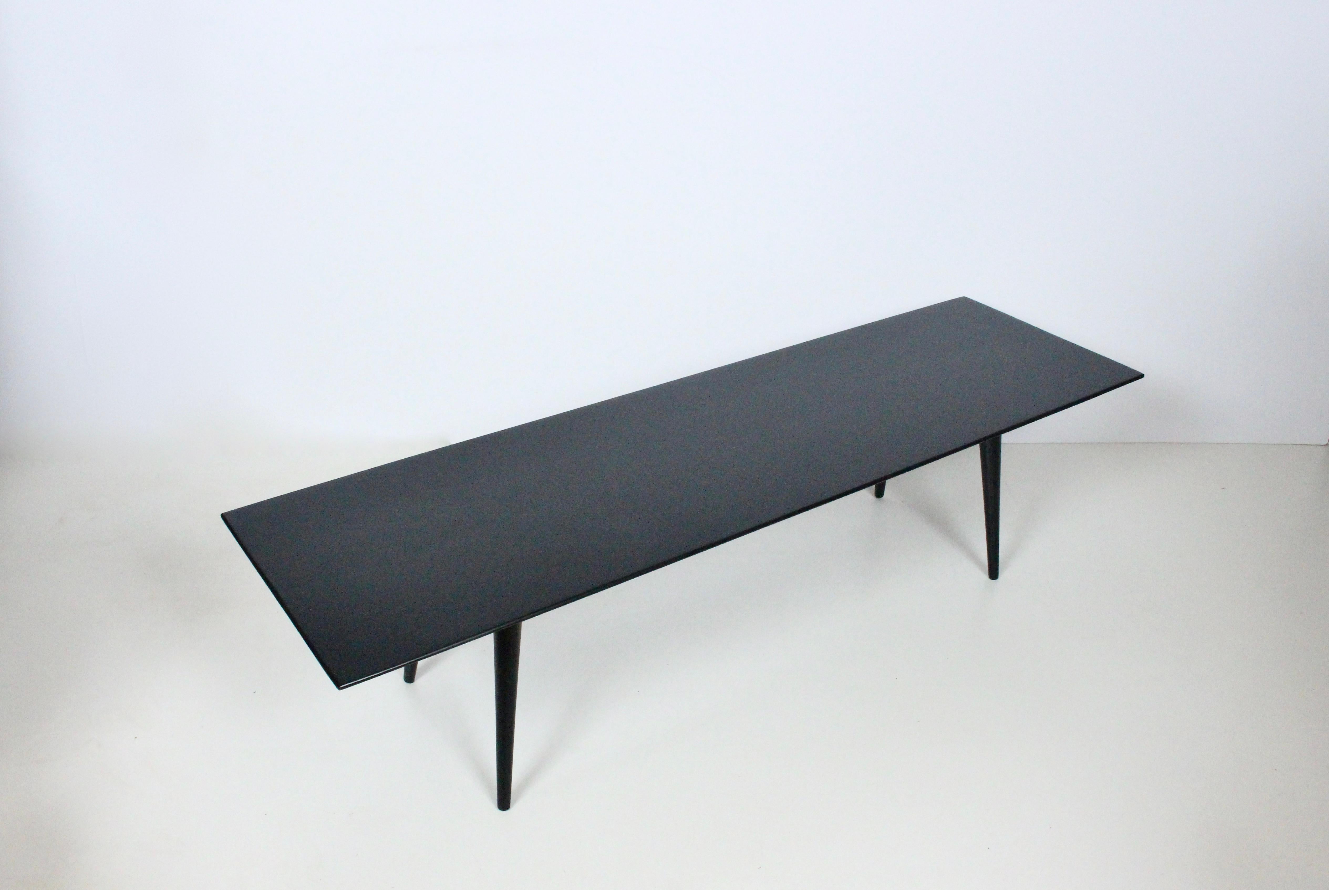 Paul McCobb Planner Group Five Foot Black Bench, Coffee Table 4