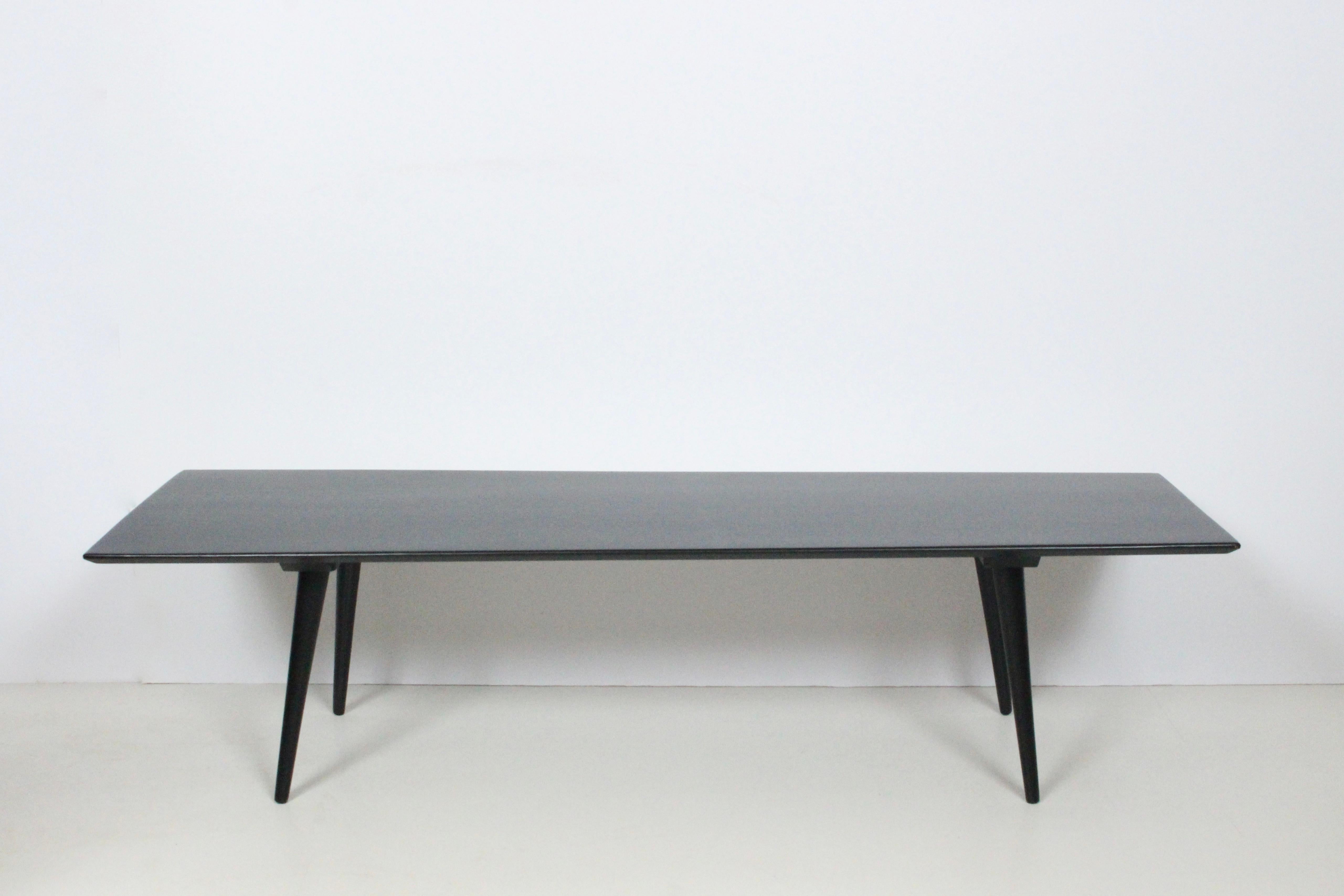 Mid-Century Modern Paul McCobb Planner Group Five Foot Black Bench, Coffee Table