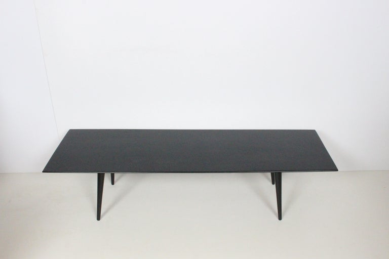 Paul McCobb Planner Group Black Bench, Coffee Table For Sale at 1stDibs