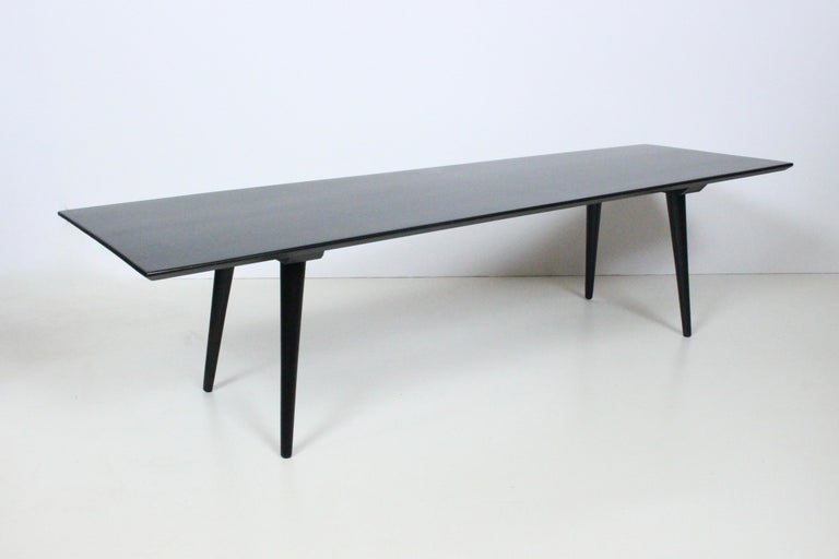 Paul McCobb Planner Group Black Bench, Coffee Table For Sale at 1stDibs