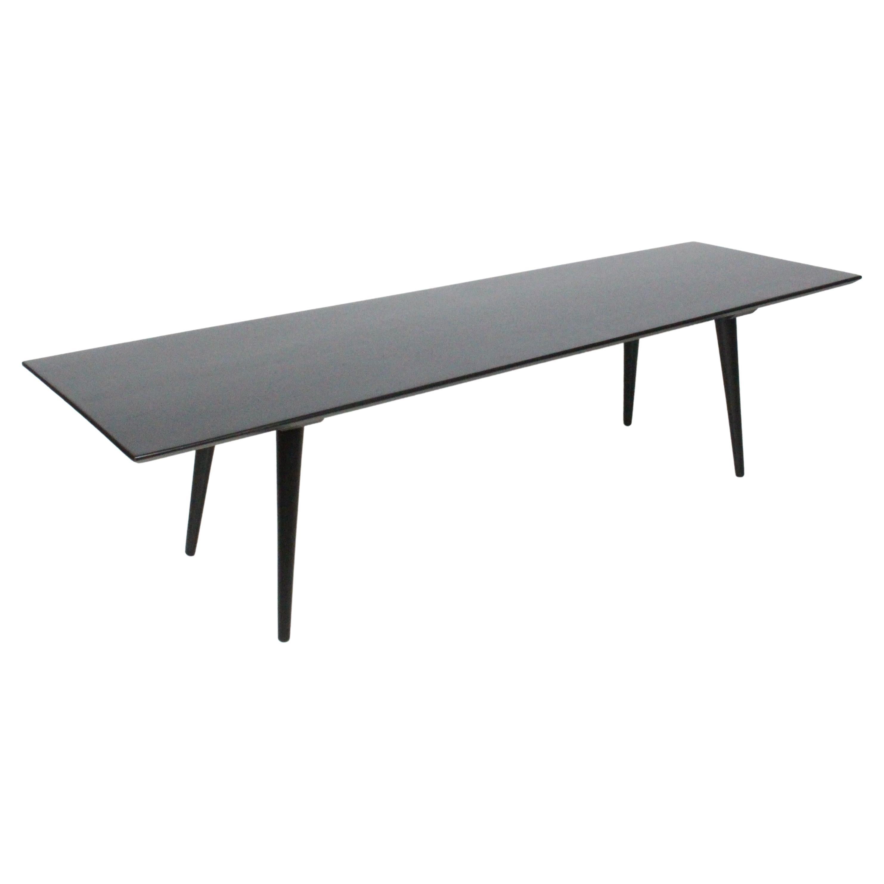 Paul McCobb Planner Group Five Foot Black Bench, Coffee Table