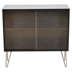 Paul McCobb Planner Group Black Lacquered Bookcase on Hairpin Legs, Refinished