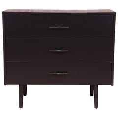 Paul McCobb Planner Group Black Lacquered Chest of Drawers, Newly Refinished