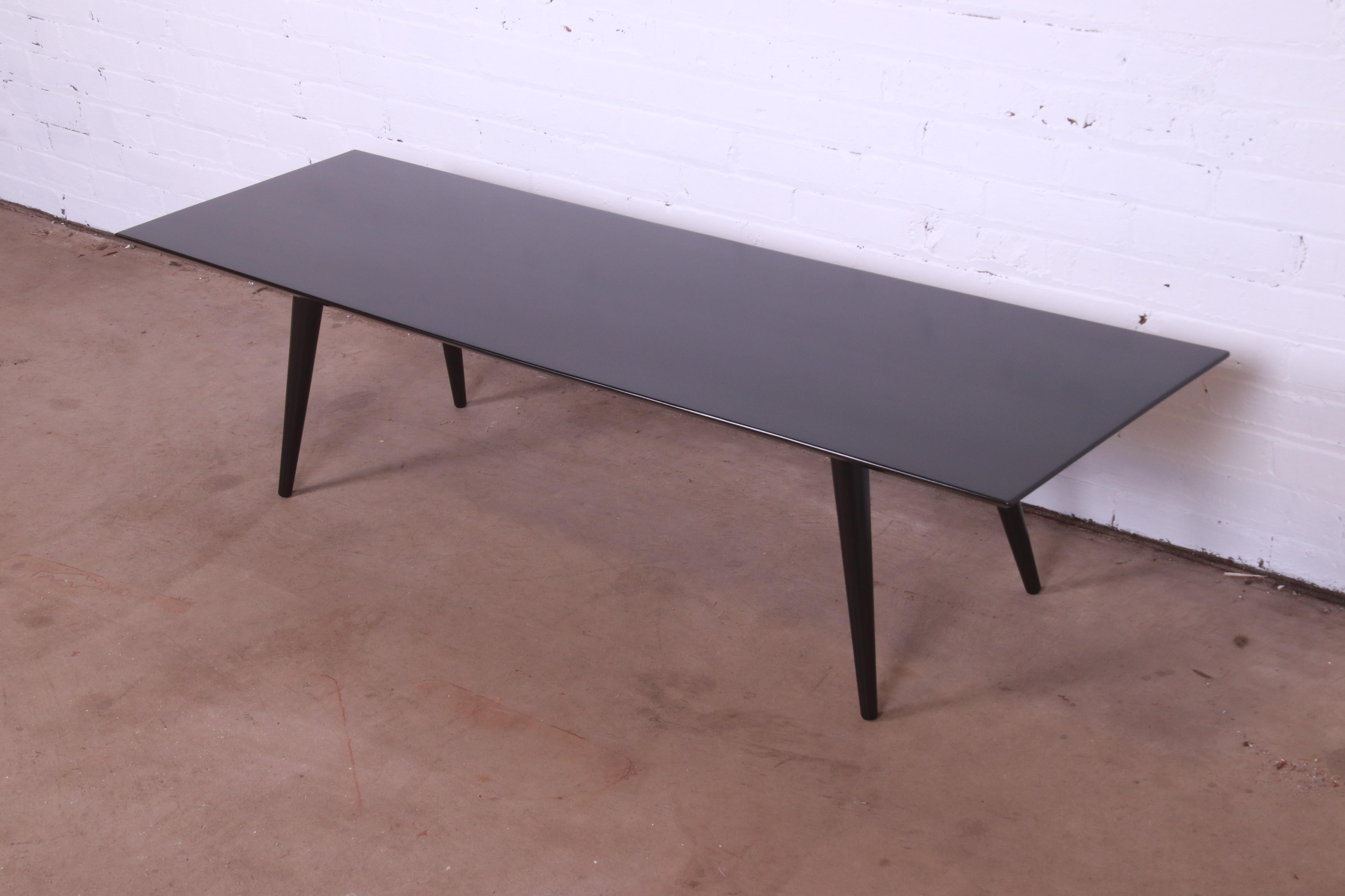 Mid-Century Modern Paul McCobb Planner Group Black Lacquered Coffee Table or Bench, Refinished