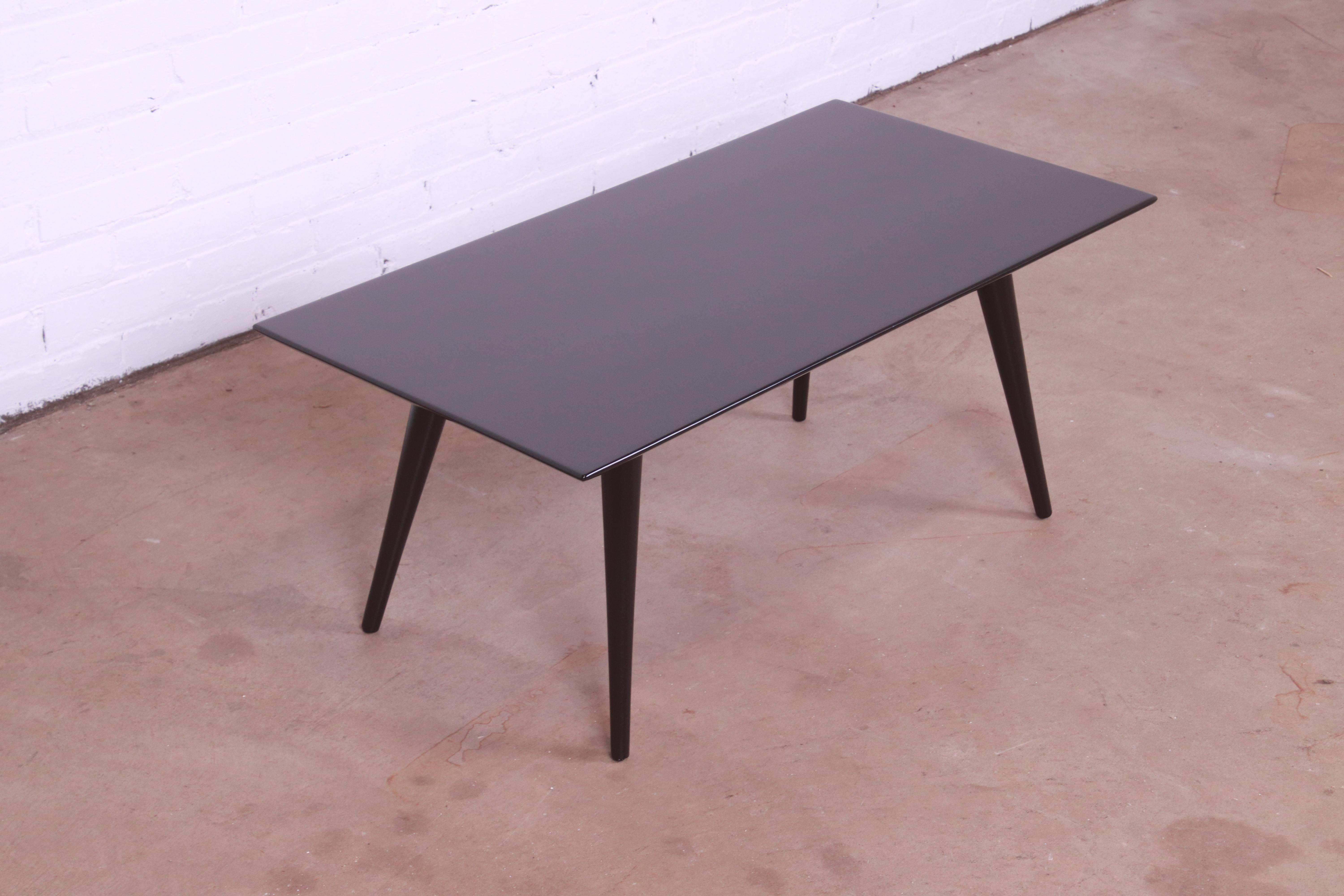 Mid-Century Modern Paul McCobb Planner Group Black Lacquered Coffee Table or Bench, Refinished