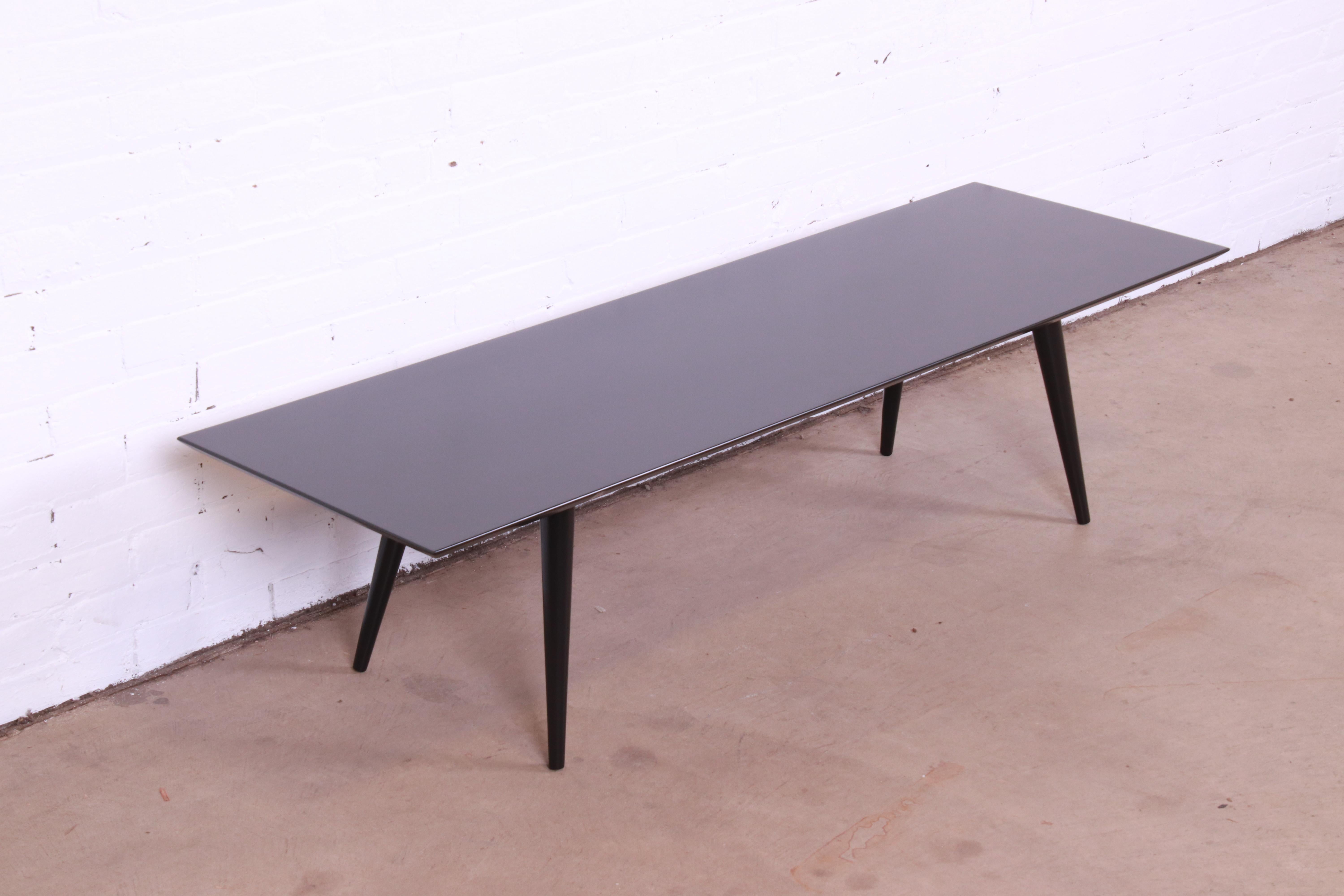 Mid-20th Century Paul McCobb Planner Group Black Lacquered Coffee Table or Bench, Refinished