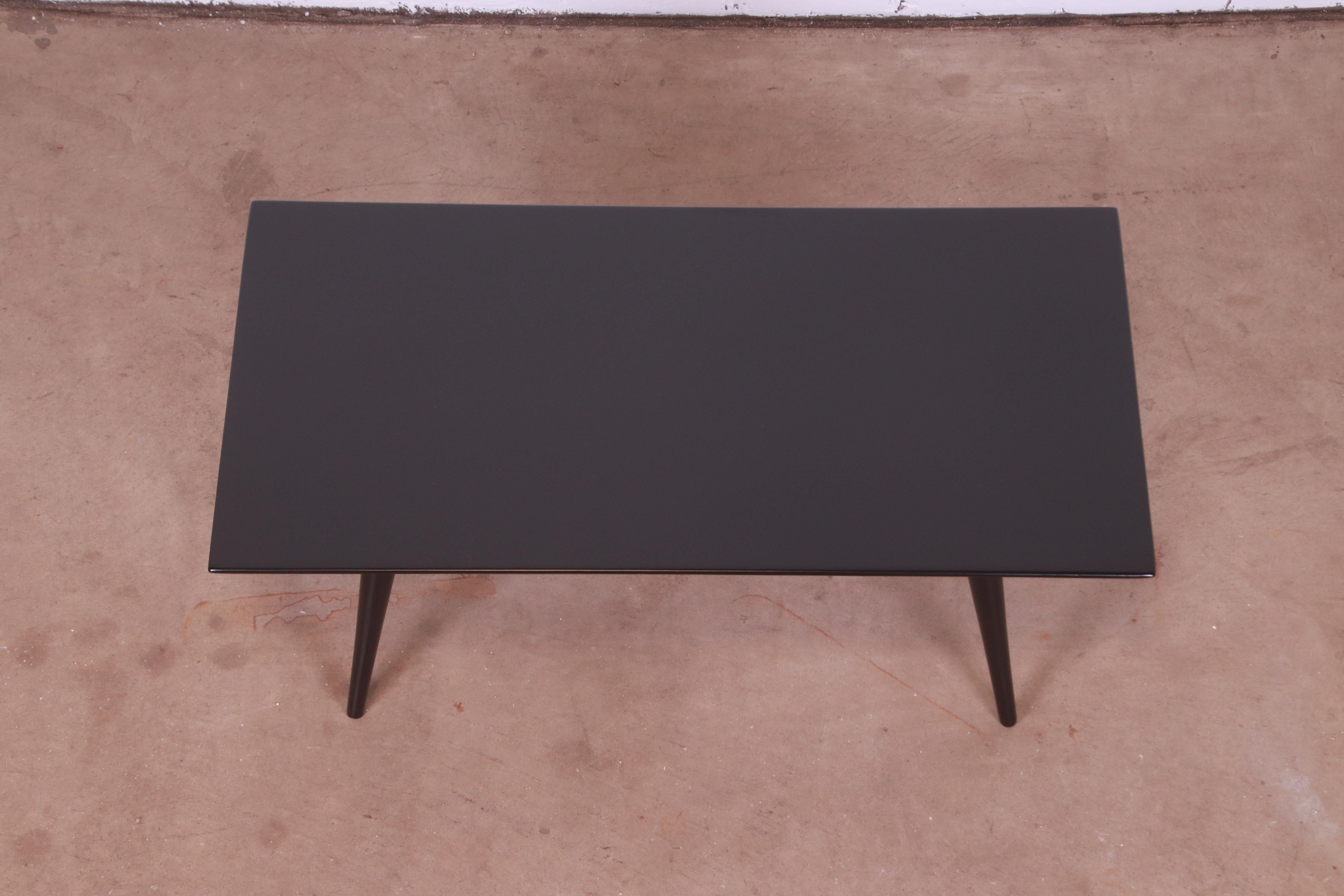 Paul McCobb Planner Group Black Lacquered Coffee Table or Bench, Refinished 1
