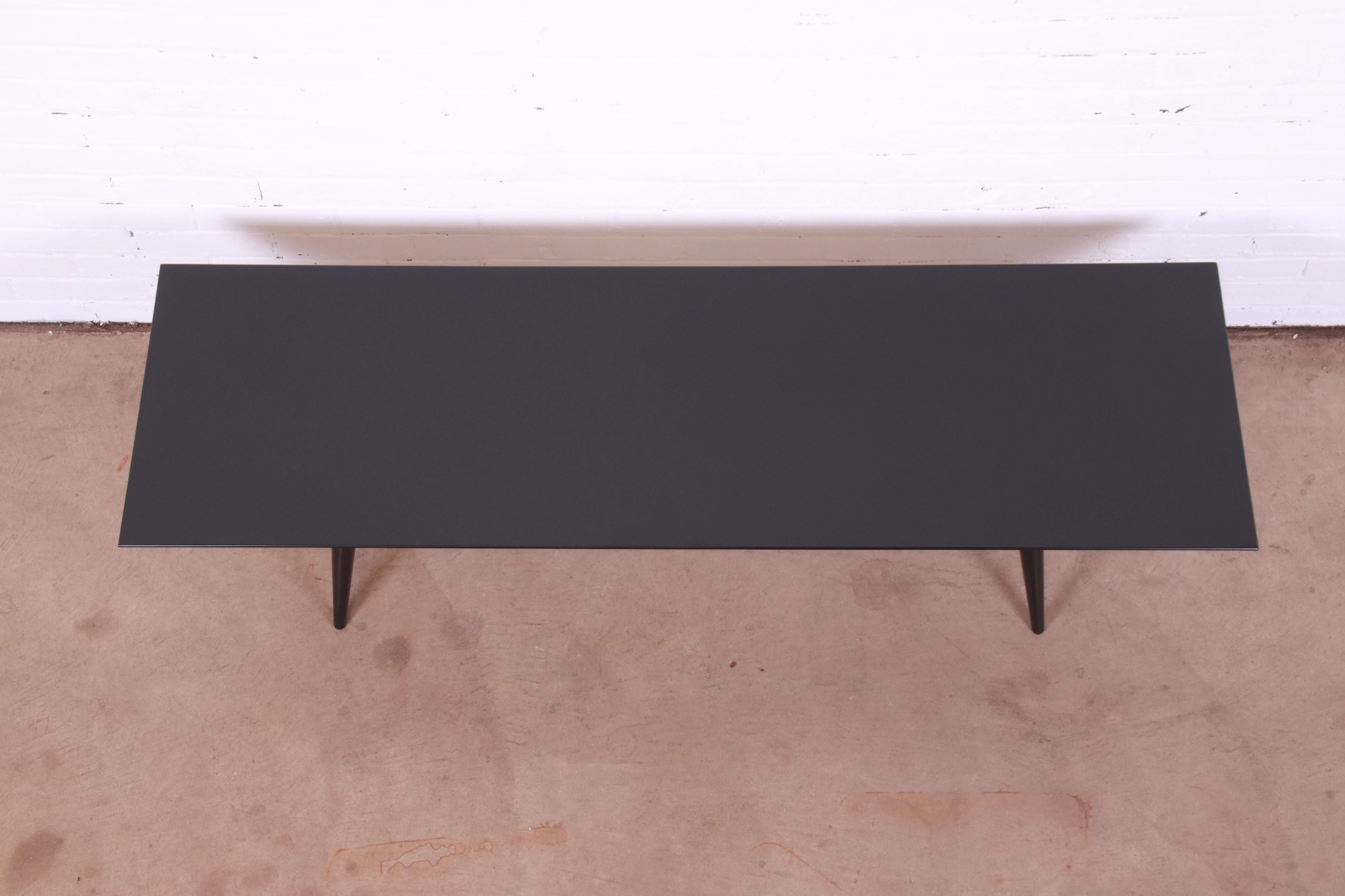 Paul McCobb Planner Group Black Lacquered Coffee Table or Bench, Refinished 1