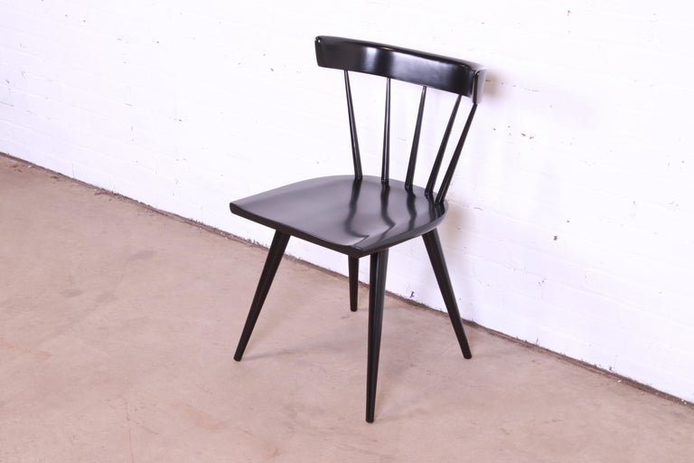 Mid-Century Modern Paul McCobb Planner Group Black Lacquered Dining Chairs, 15 Available For Sale