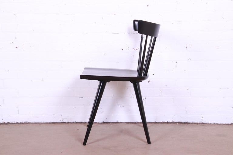 Maple Paul McCobb Planner Group Black Lacquered Dining Chairs, 15 Available For Sale
