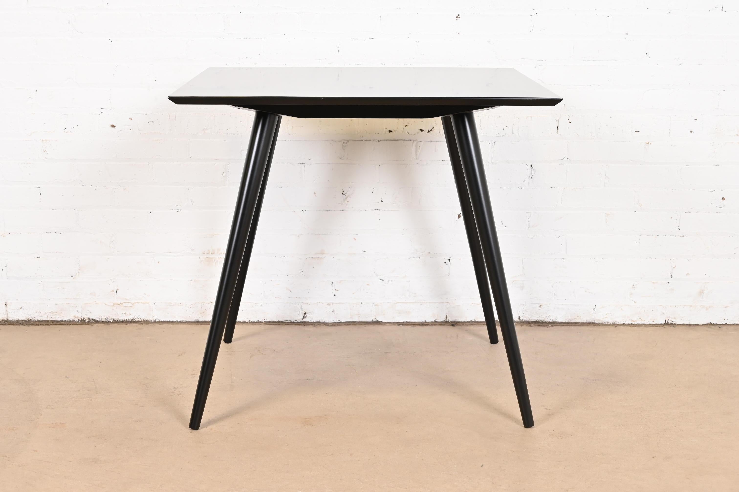 Paul McCobb Planner Group Black Lacquered Dining or Game Table, Newly Refinished In Good Condition For Sale In South Bend, IN