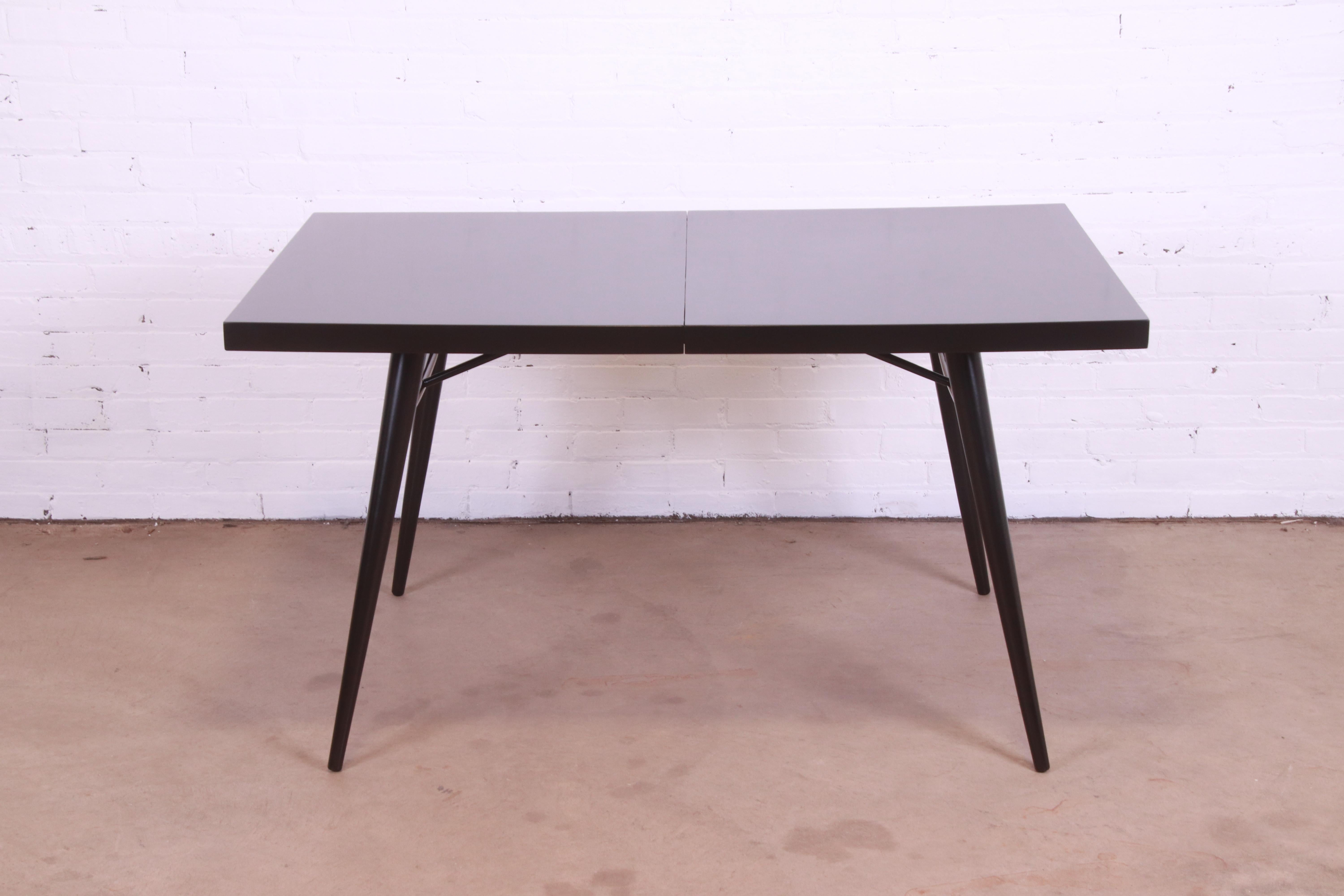 Paul McCobb Planner Group Black Lacquered Dining Table, Newly Refinished 3