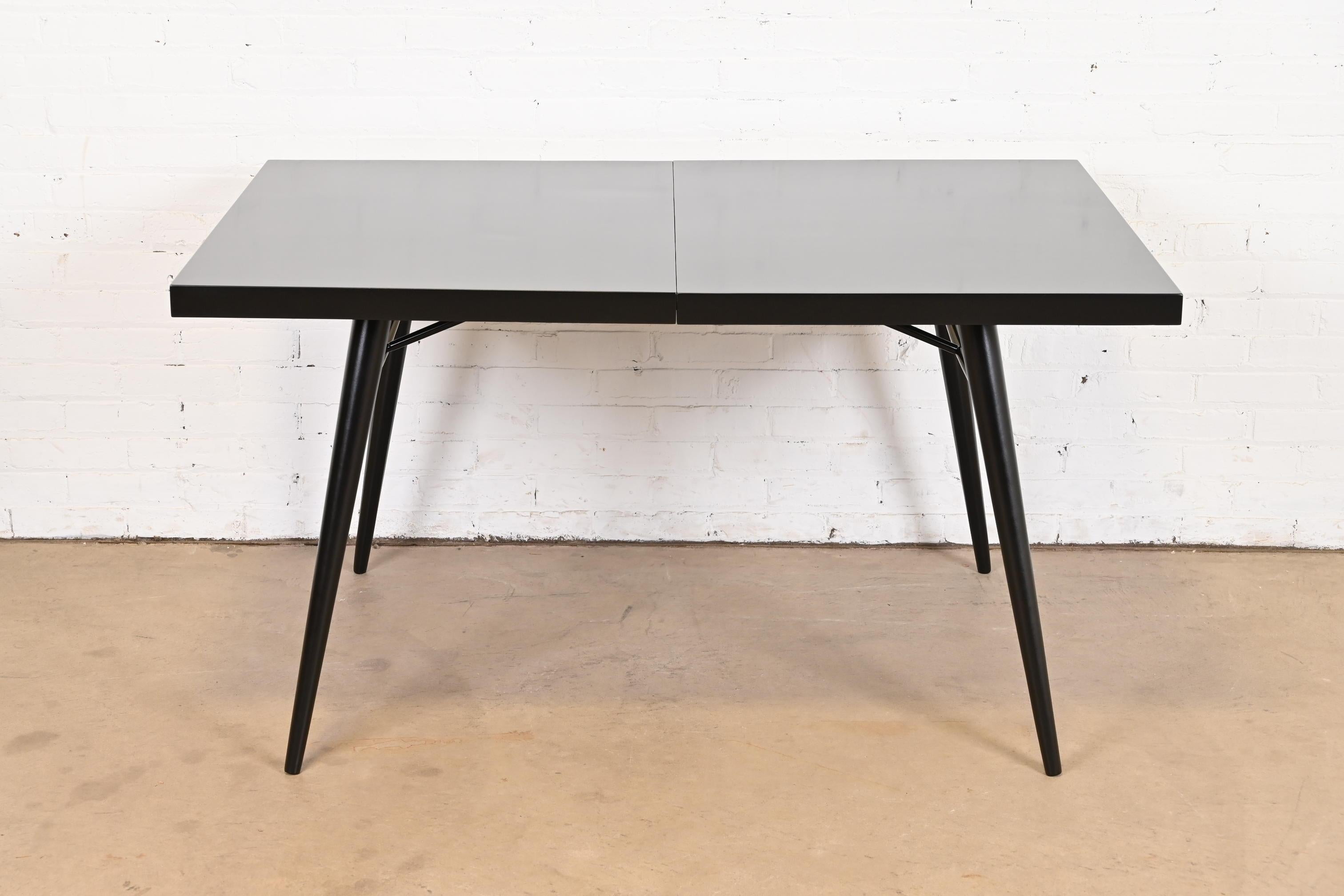 Paul McCobb Planner Group Black Lacquered Dining Table, Newly Refinished For Sale 3