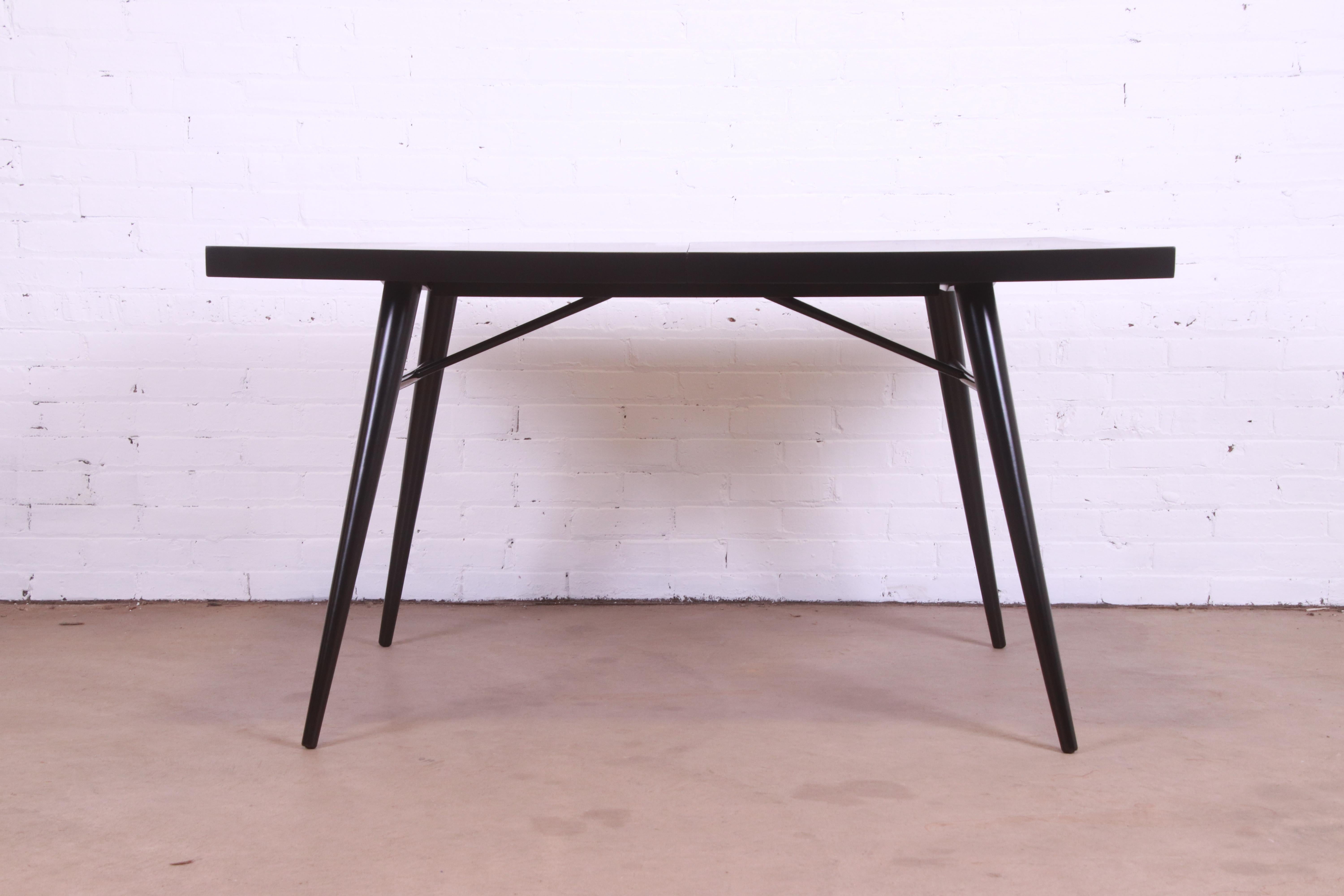 Paul McCobb Planner Group Black Lacquered Dining Table, Newly Refinished 4