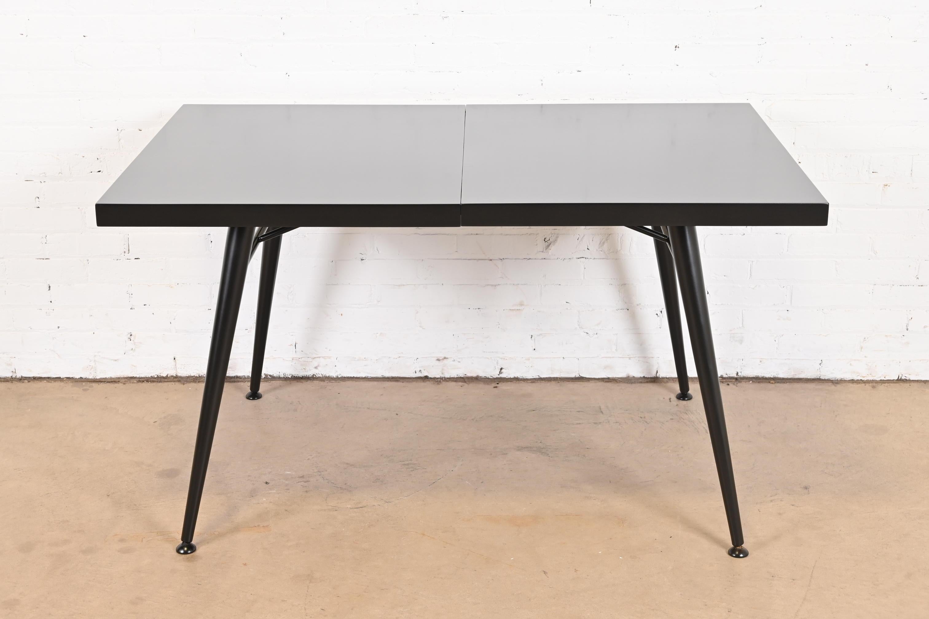 Paul McCobb Planner Group Black Lacquered Dining Table, Newly Refinished For Sale 4