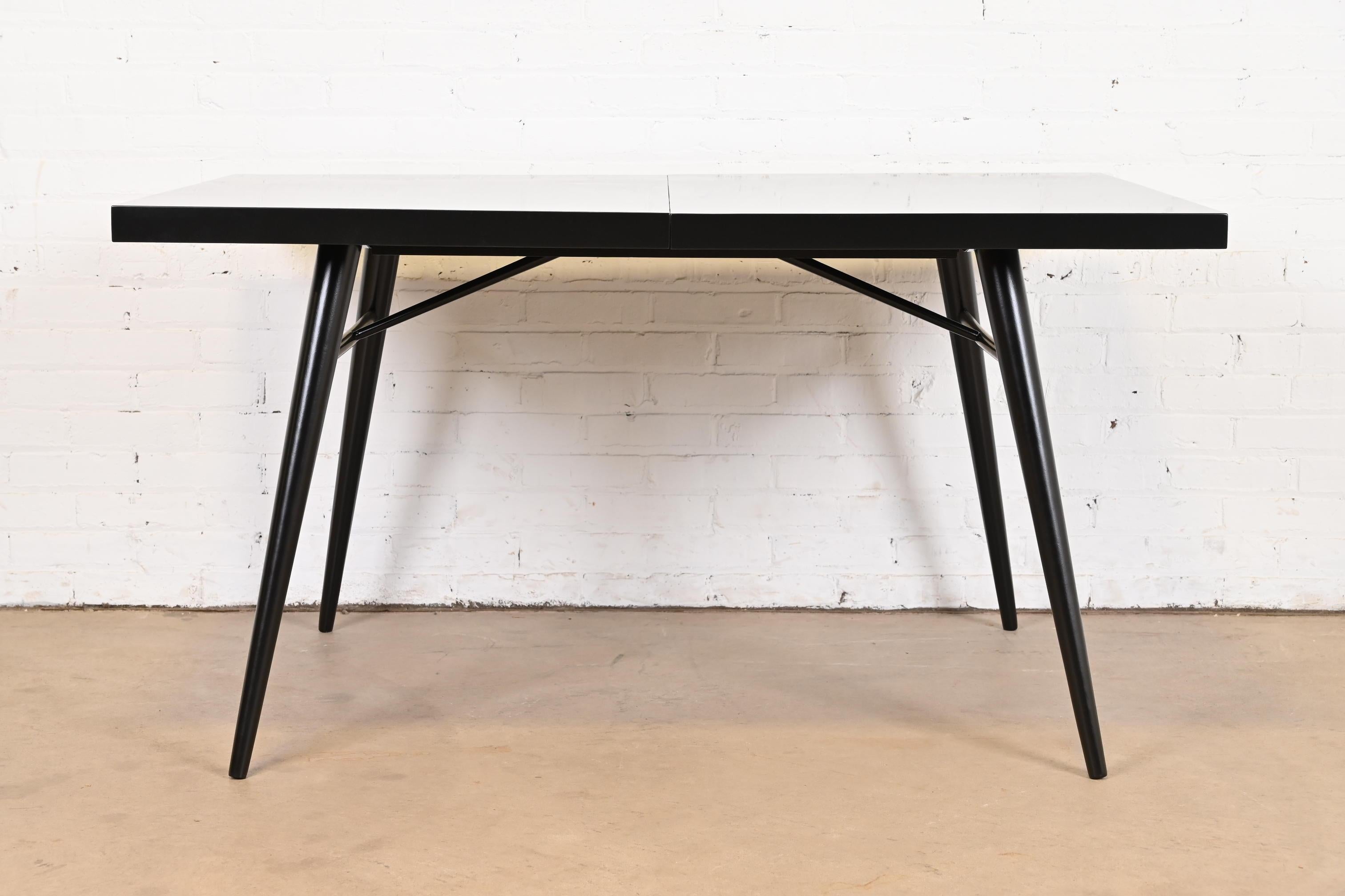 Paul McCobb Planner Group Black Lacquered Dining Table, Newly Refinished For Sale 4