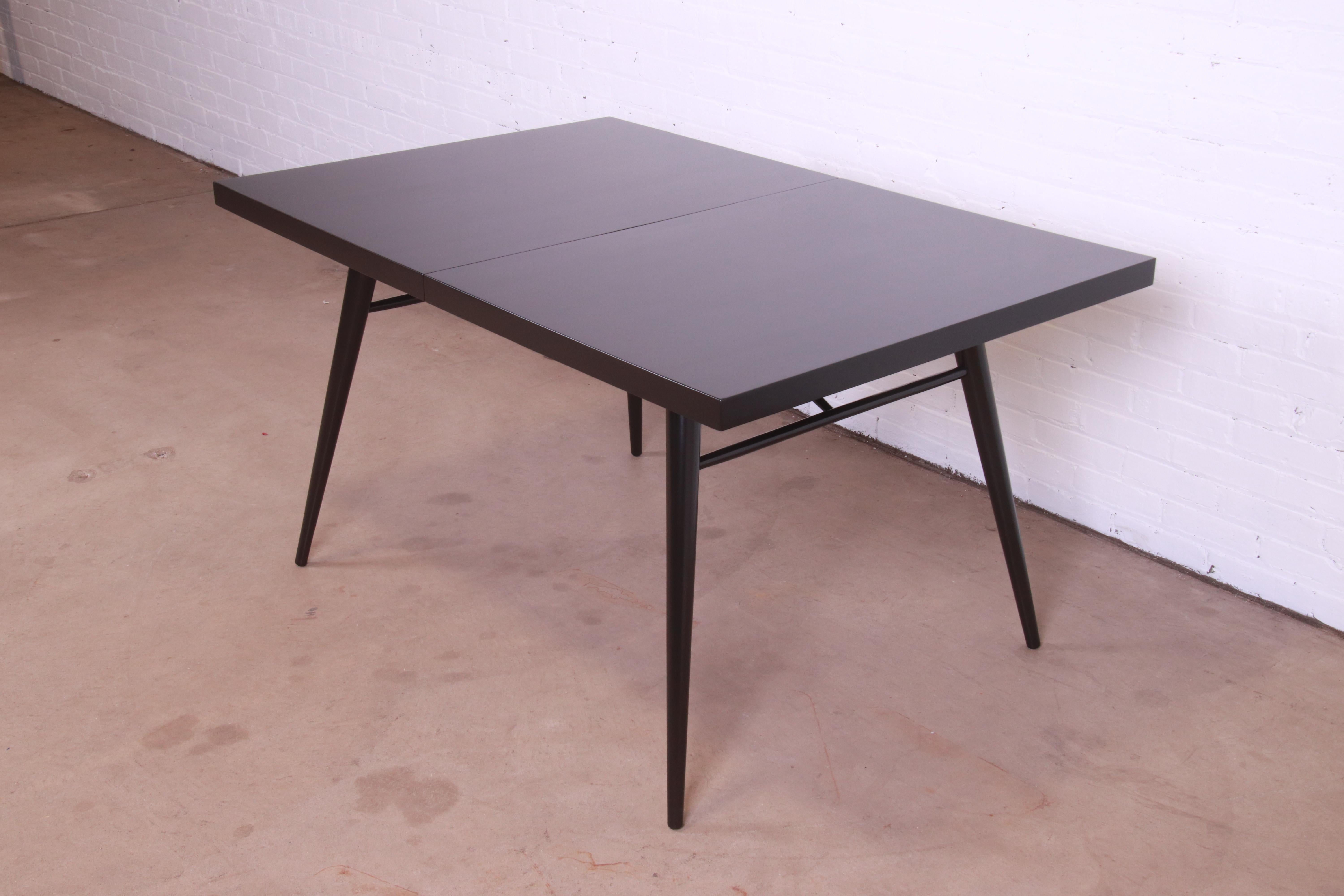 Paul McCobb Planner Group Black Lacquered Dining Table, Newly Refinished 5