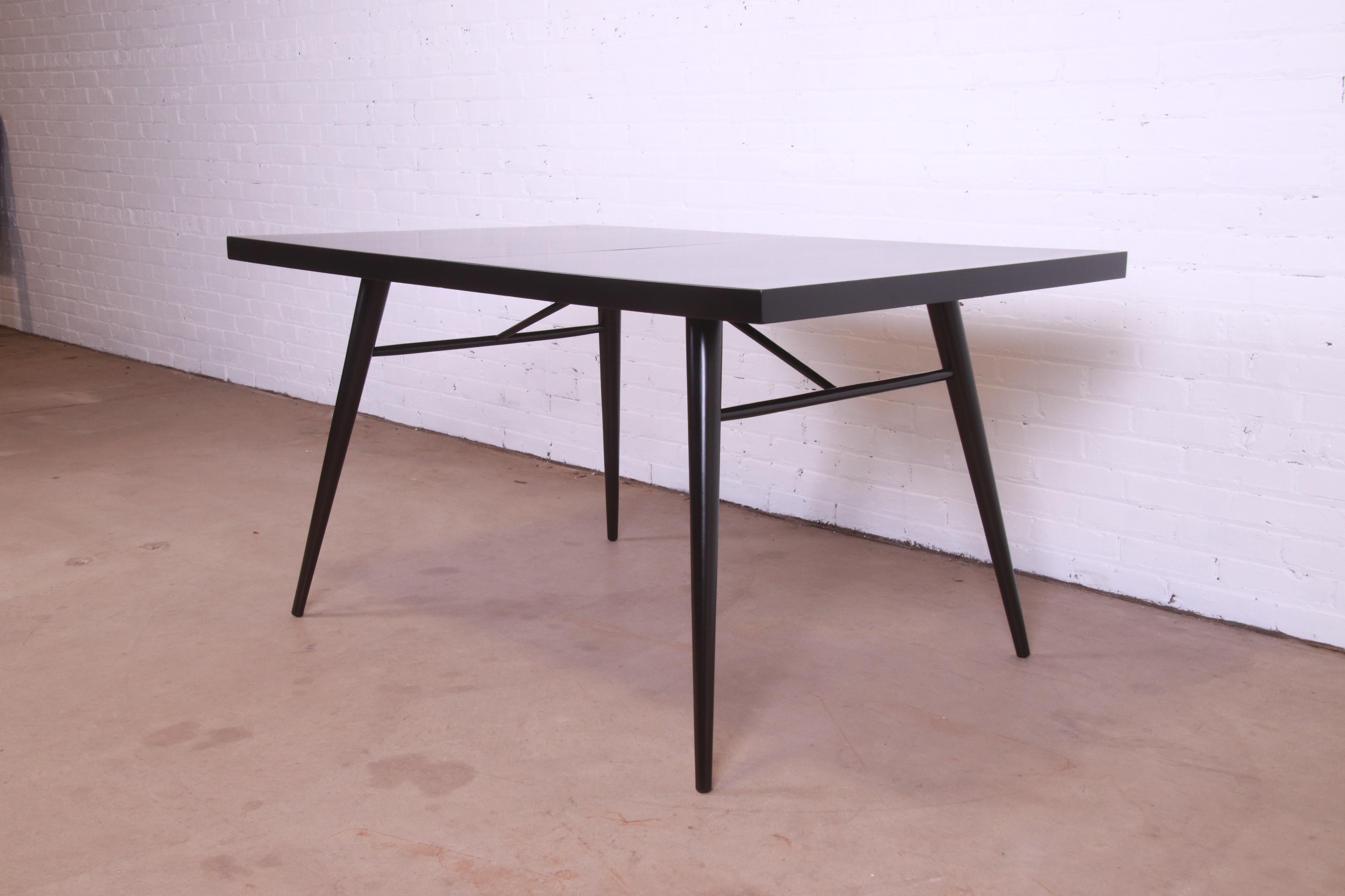 Paul McCobb Planner Group Black Lacquered Dining Table, Newly Refinished 6