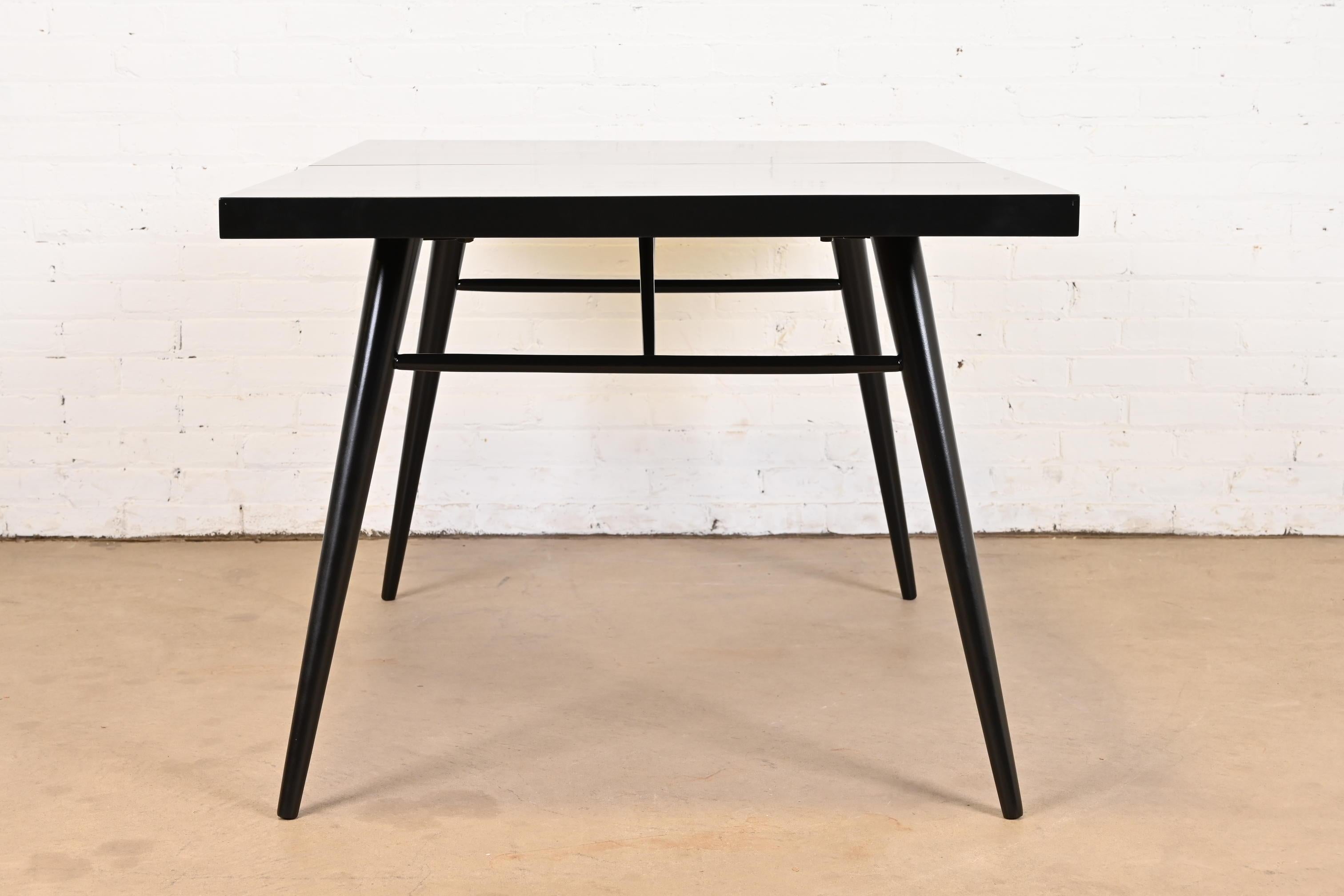 Paul McCobb Planner Group Black Lacquered Dining Table, Newly Refinished For Sale 6