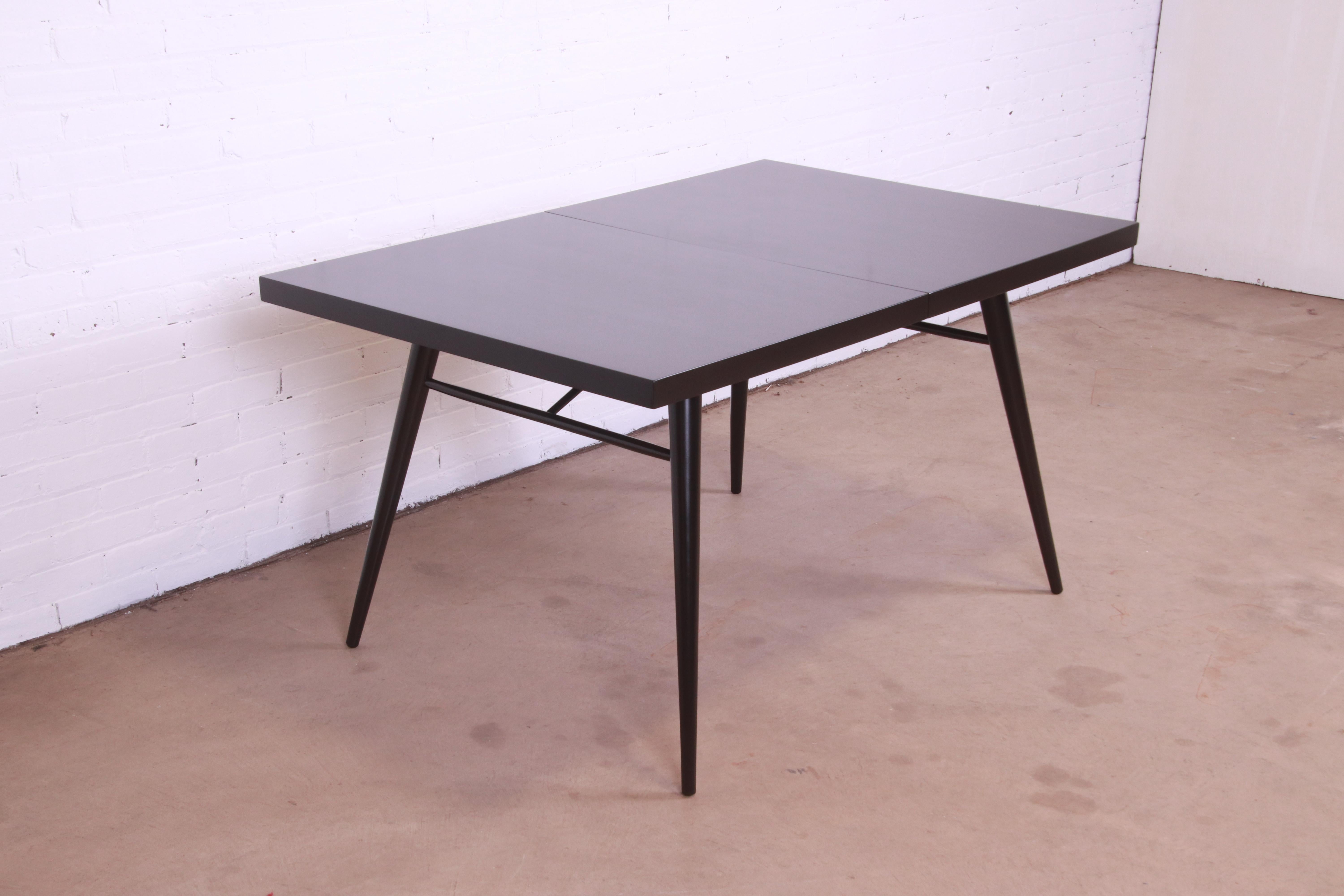 Paul McCobb Planner Group Black Lacquered Dining Table, Newly Refinished 7