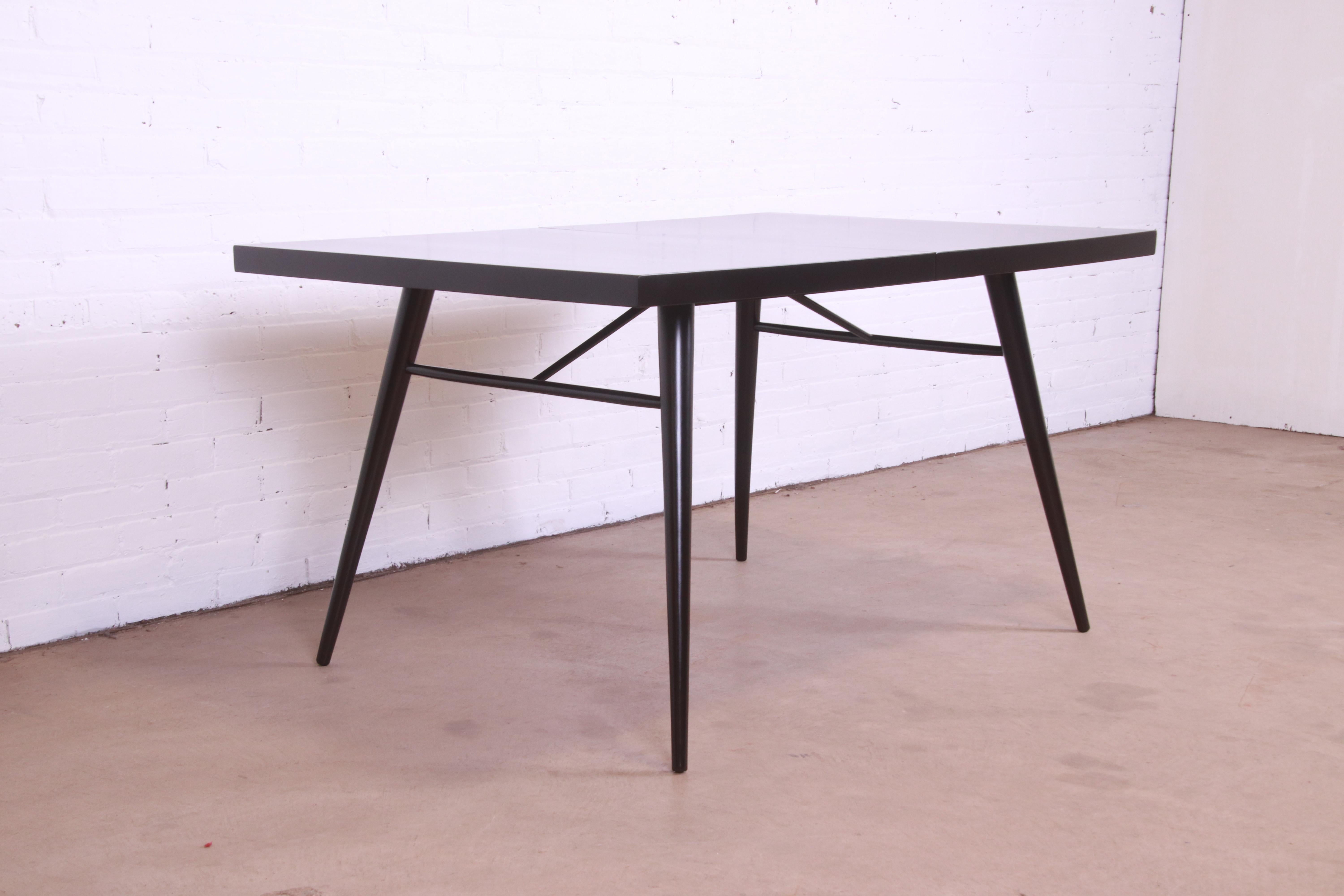 Paul McCobb Planner Group Black Lacquered Dining Table, Newly Refinished 8