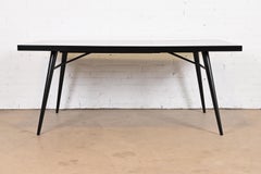 Paul McCobb Planner Group Black Lacquered Dining Table, Newly Refinished
