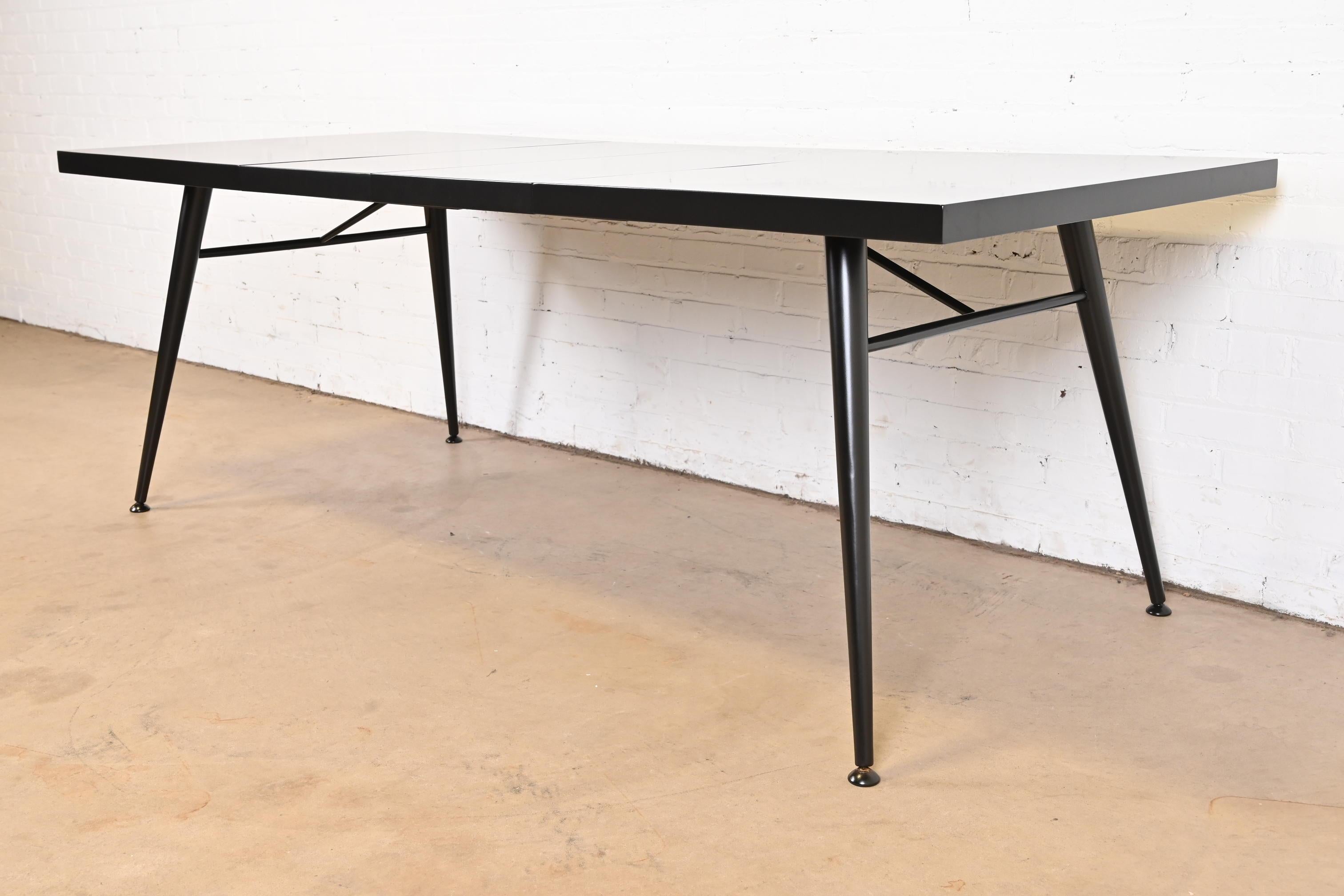 American Paul McCobb Planner Group Black Lacquered Dining Table, Newly Refinished For Sale