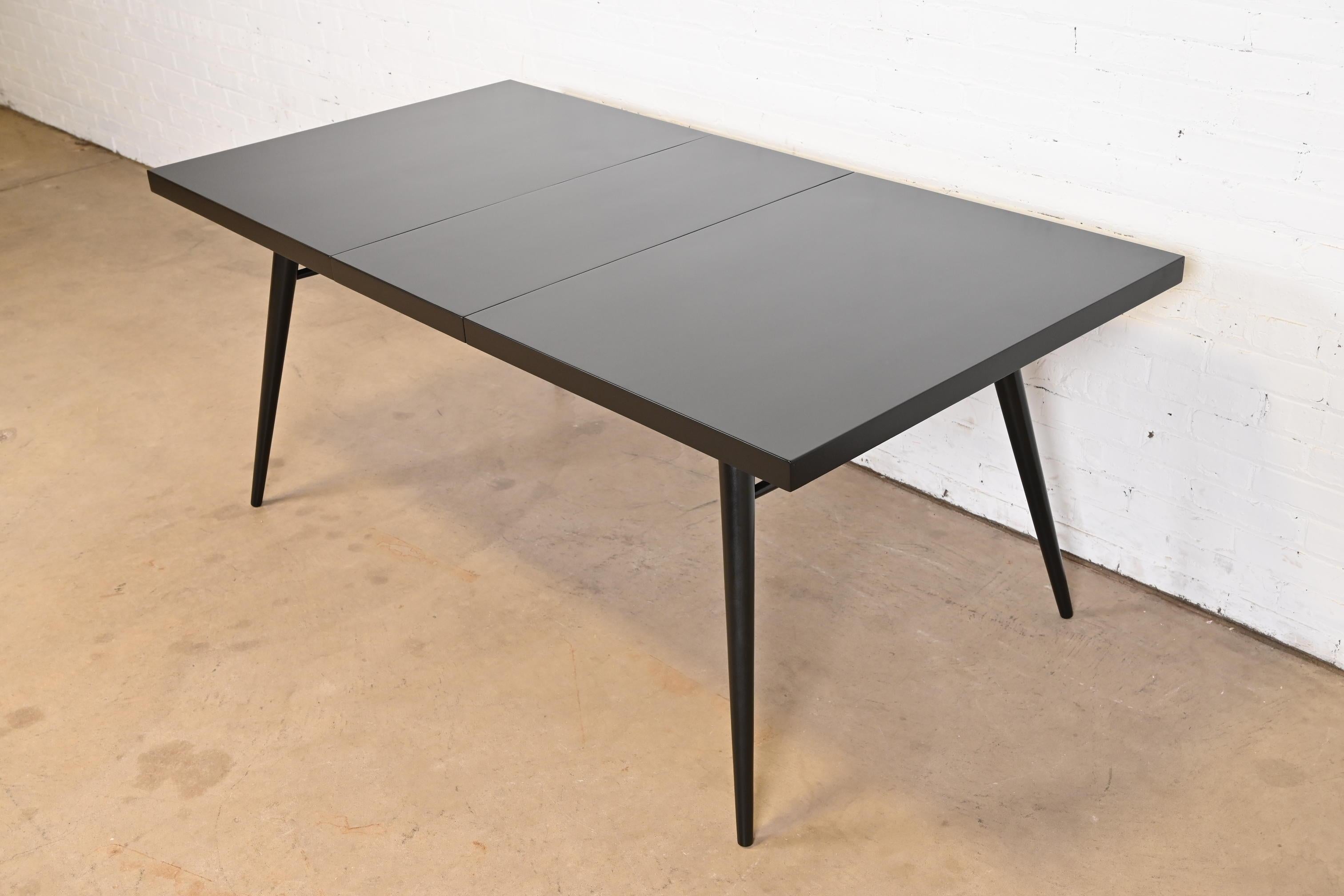 American Paul McCobb Planner Group Black Lacquered Dining Table, Newly Refinished For Sale