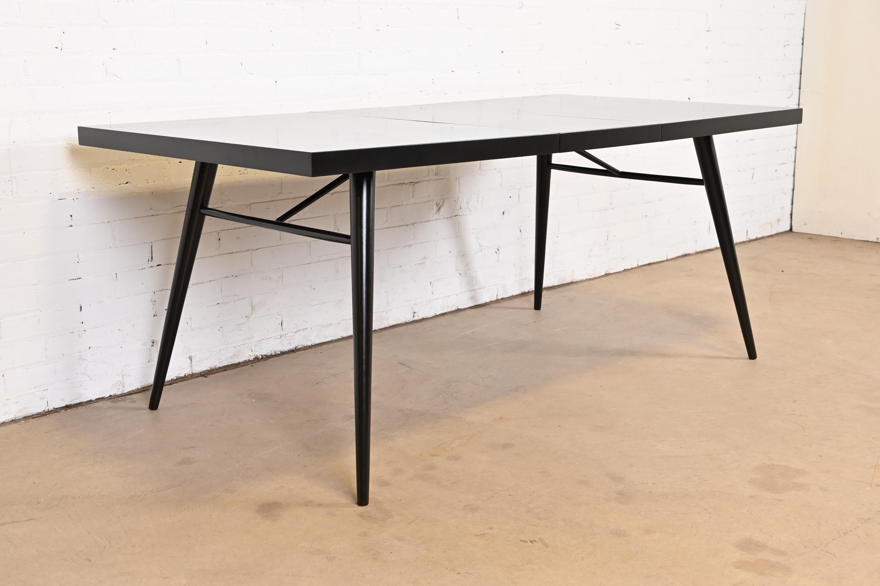 Mid-20th Century Paul McCobb Planner Group Black Lacquered Dining Table, Newly Refinished For Sale