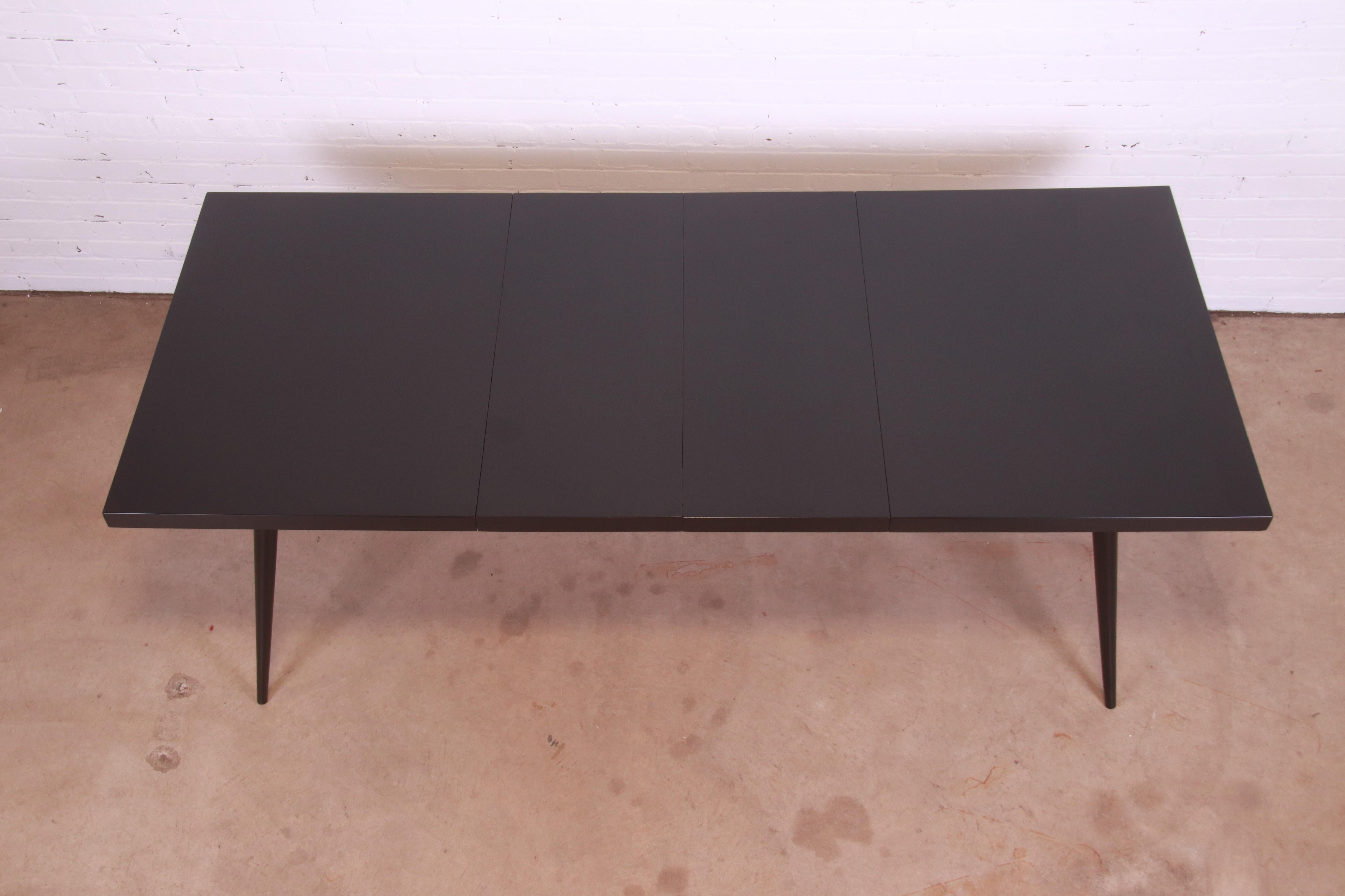 Paul McCobb Planner Group Black Lacquered Dining Table, Newly Refinished 1