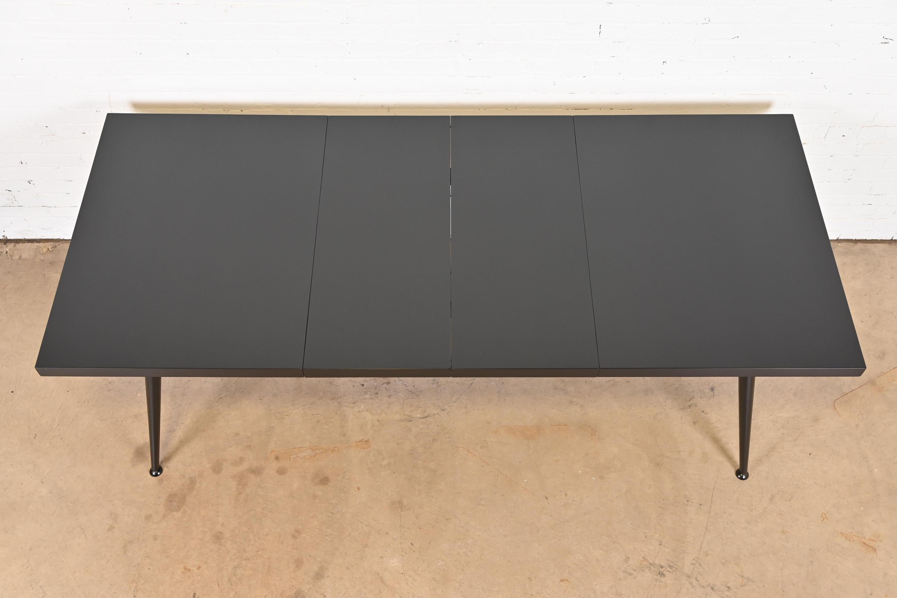 Paul McCobb Planner Group Black Lacquered Dining Table, Newly Refinished For Sale 1
