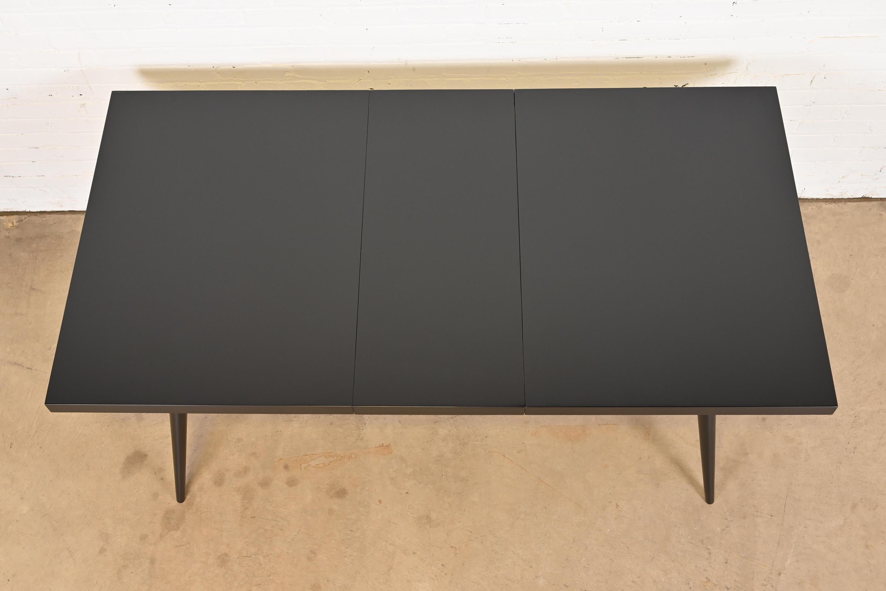 Paul McCobb Planner Group Black Lacquered Dining Table, Newly Refinished For Sale 1