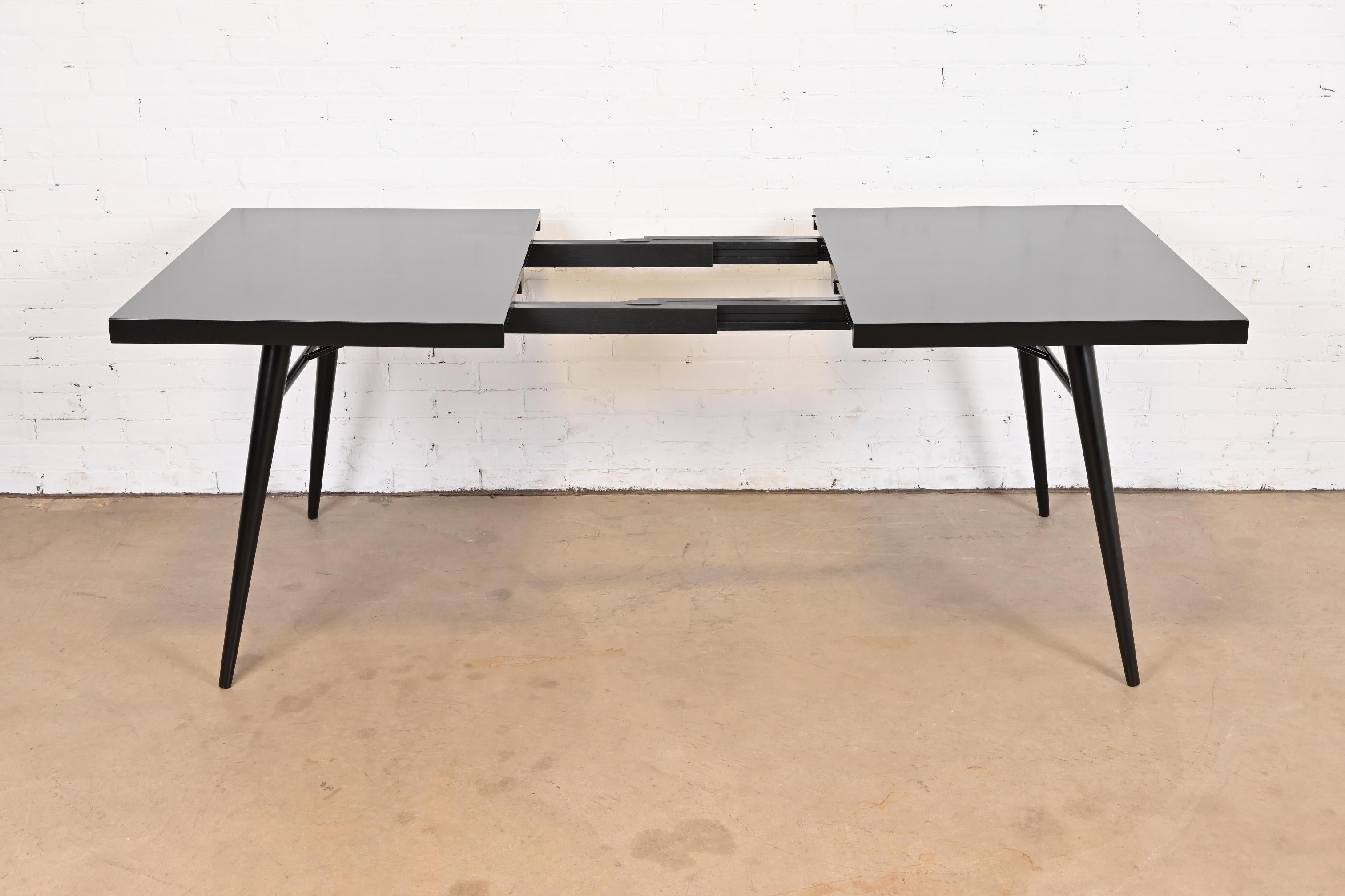 Paul McCobb Planner Group Black Lacquered Dining Table, Newly Refinished For Sale 2