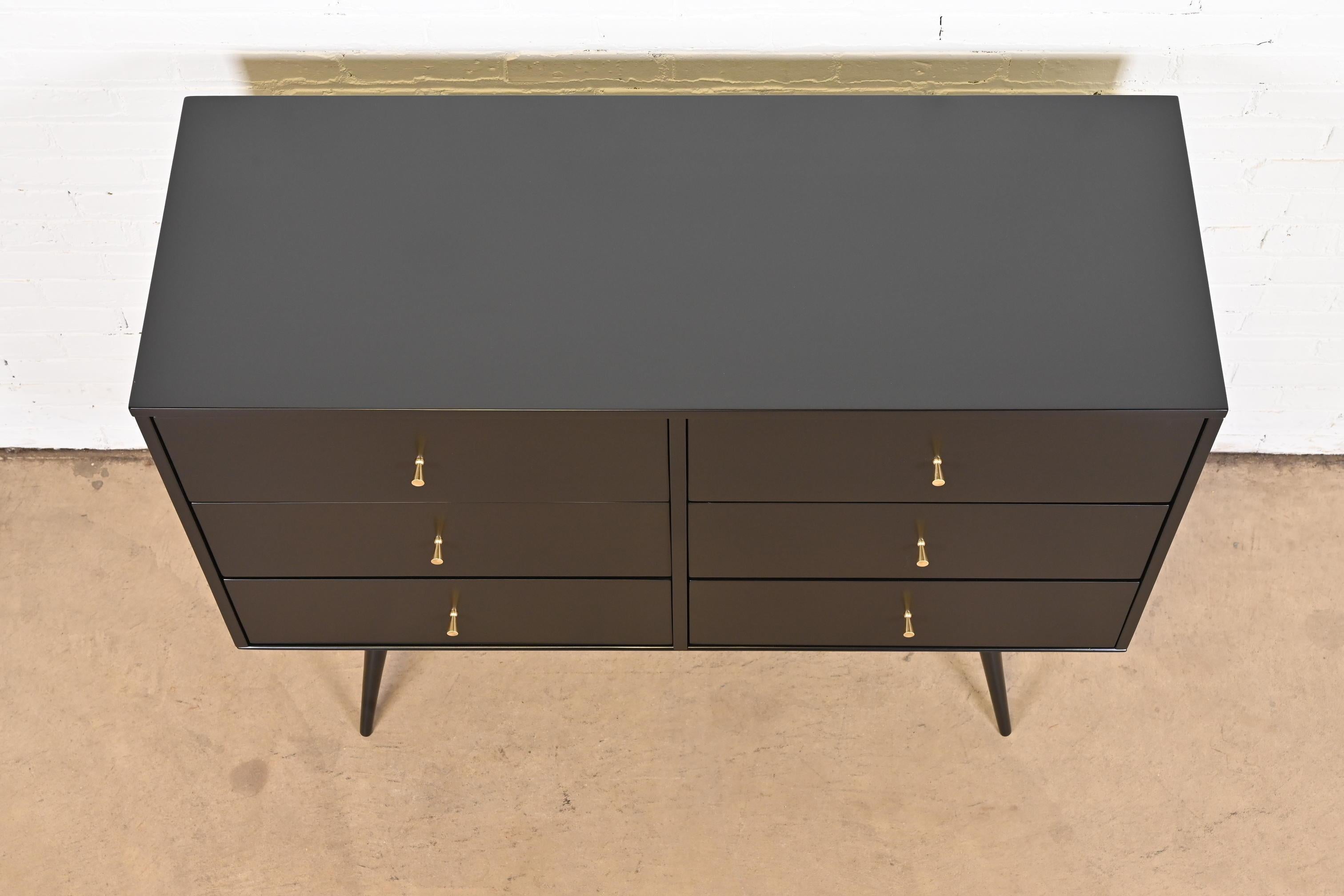 Paul McCobb Planner Group Black Lacquered Dresser or Credenza, Newly Refinished For Sale 4