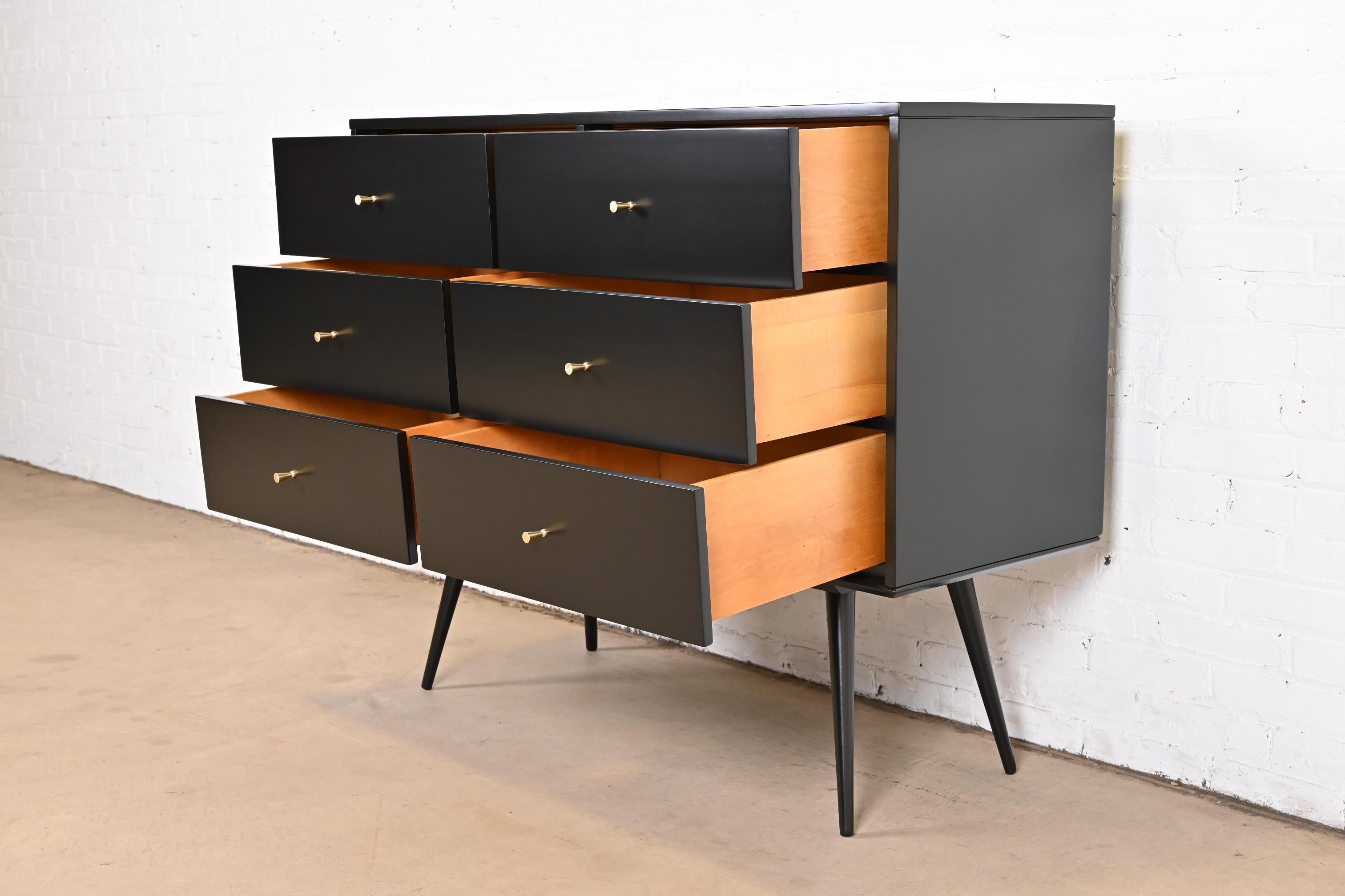 Paul McCobb Planner Group Black Lacquered Dresser or Credenza, Newly Refinished For Sale 1