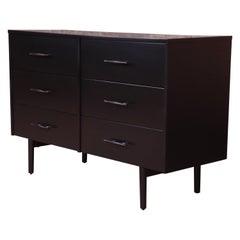 Paul McCobb Planner Group Black Lacquered Dresser or Credenza, Newly Refinished