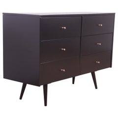 Paul McCobb Planner Group Black Lacquered Dresser or Credenza, Newly Refinished