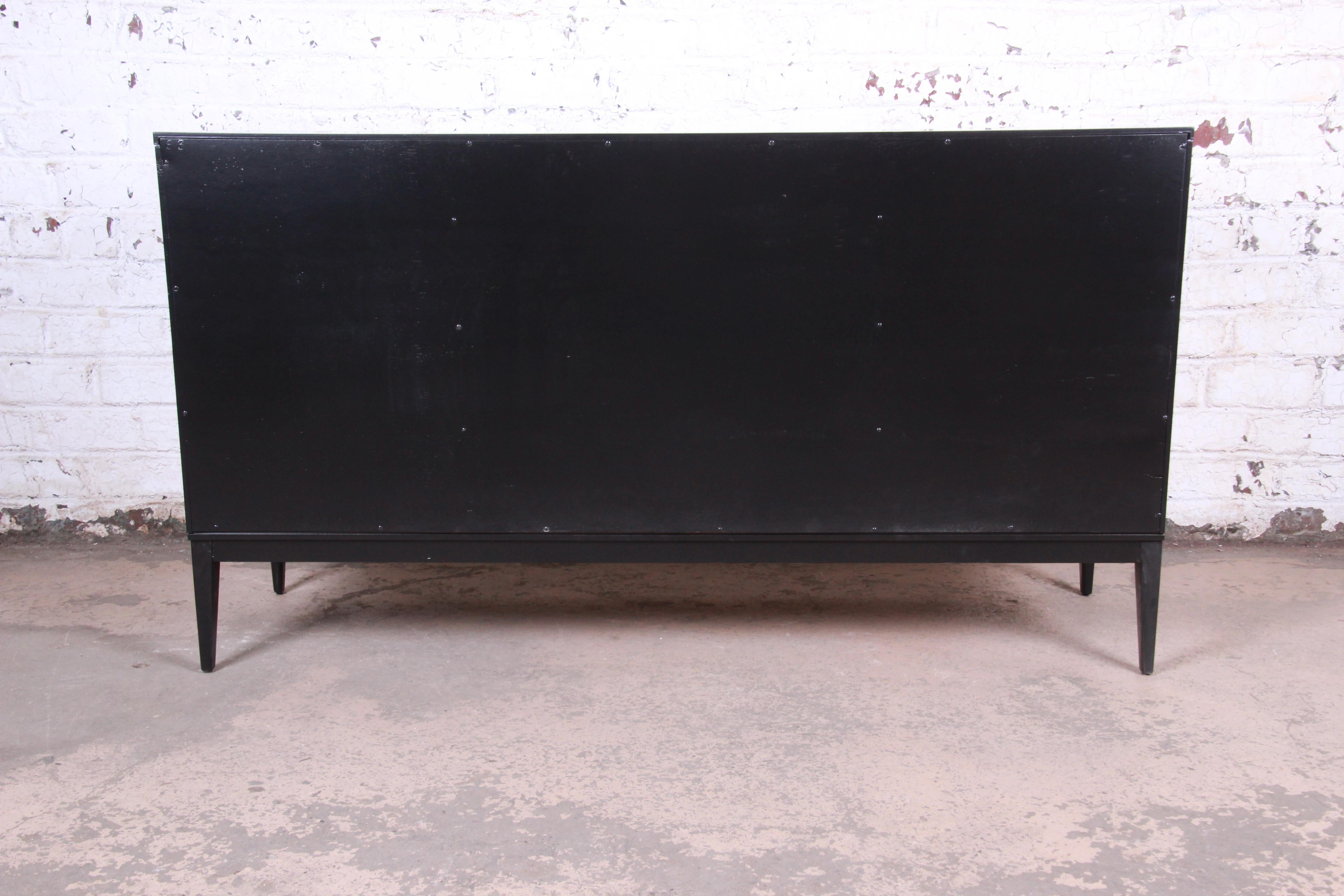 Paul McCobb Planner Group Black Lacquered Dresser or Credenza, Newly Restored 6