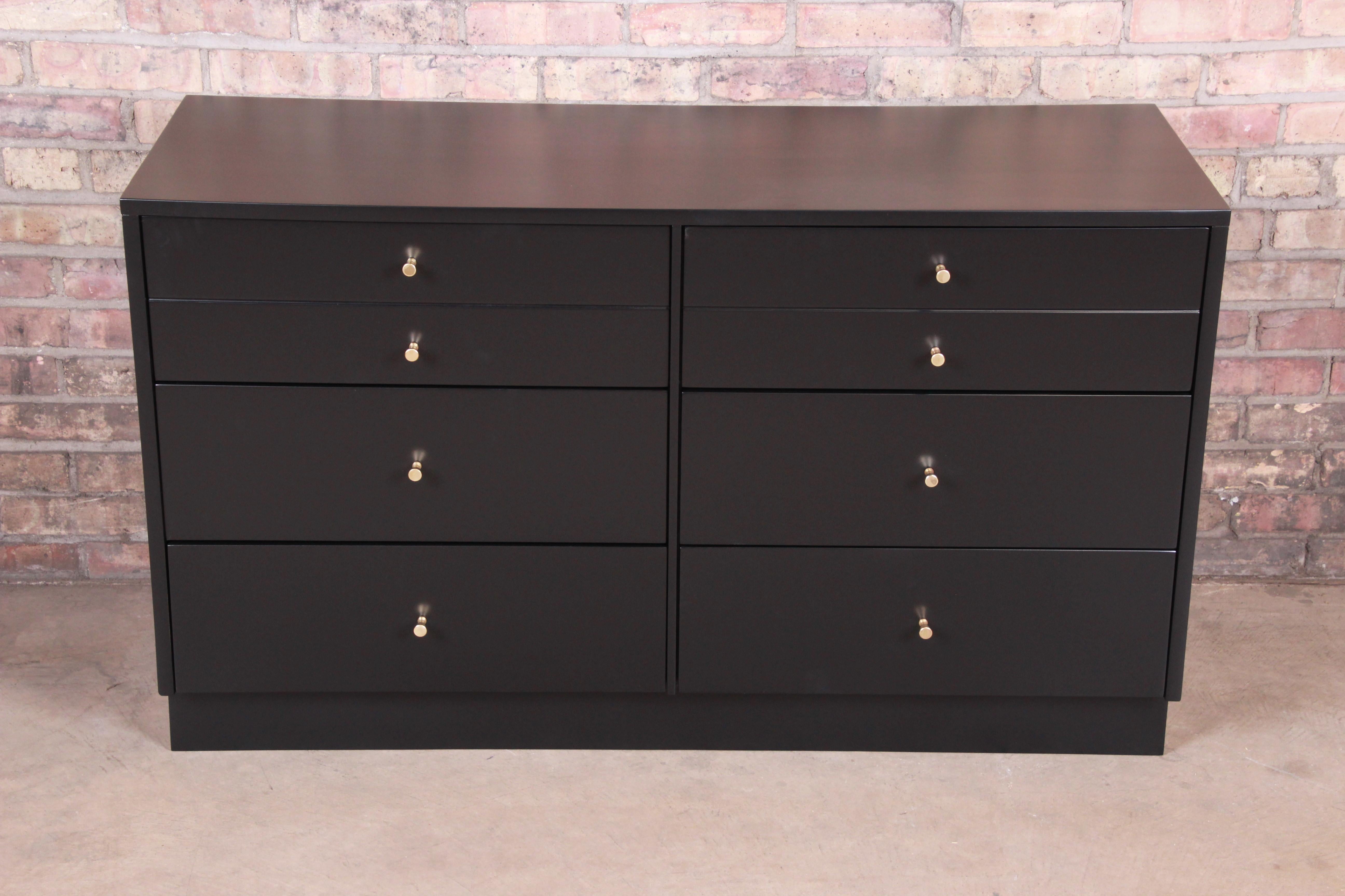 American Paul McCobb Planner Group Black Lacquered Dresser or Credenza, Newly Restored