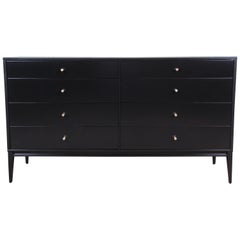Paul McCobb Planner Group Black Lacquered Dresser or Credenza, Newly Restored