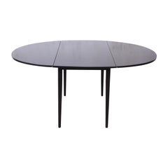 Vintage Paul McCobb Planner Group Black Lacquered Drop Leaf Dining Table, Newly Restored