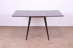 Paul McCobb Planner Group Black Lacquered Drop Leaf Dining Table, Refinished