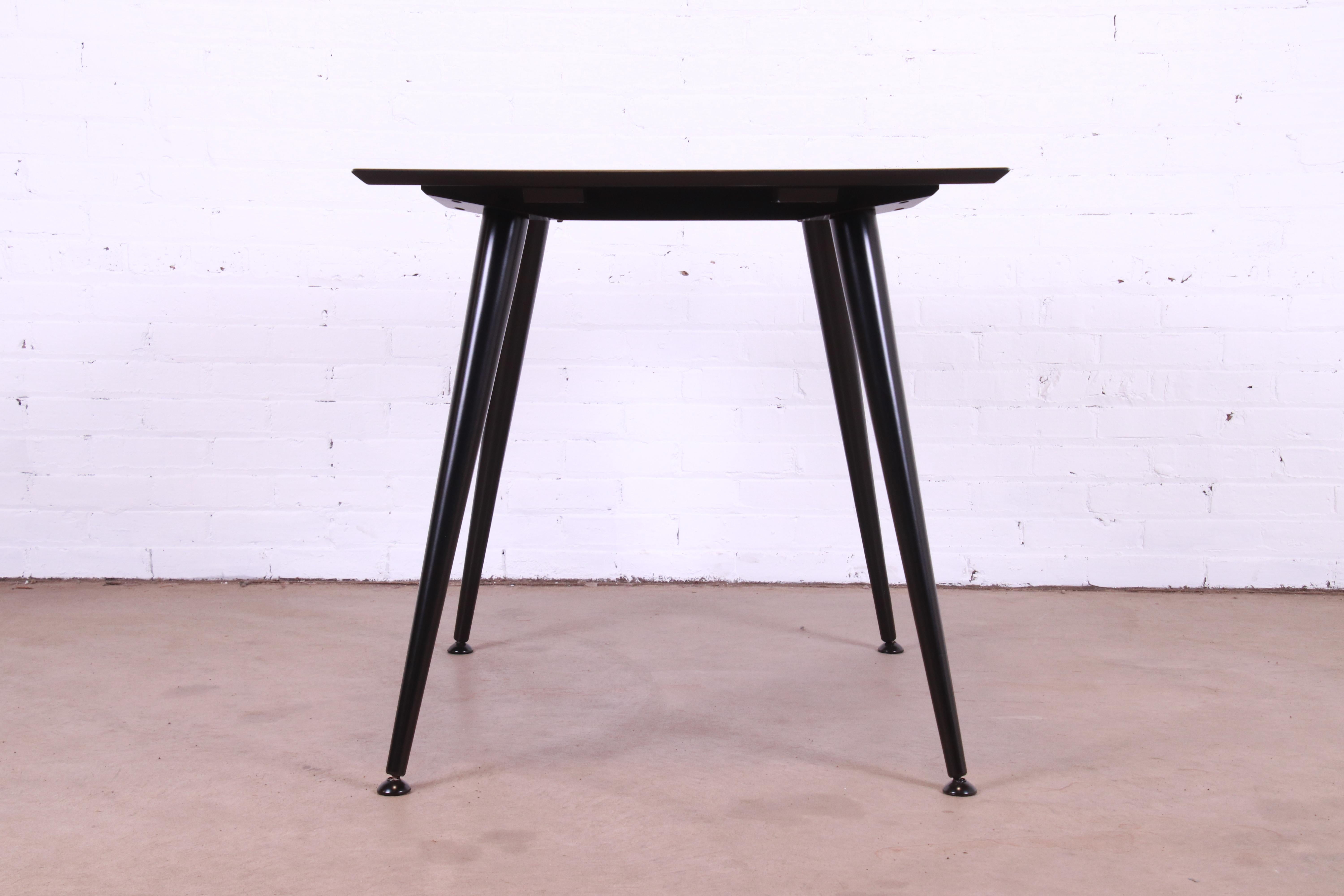 Paul McCobb Planner Group Black Lacquered Extension Dinette Table, Refinished For Sale 8