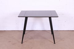 Paul McCobb Planner Group Black Lacquered Extension Dinette Table, Refinished