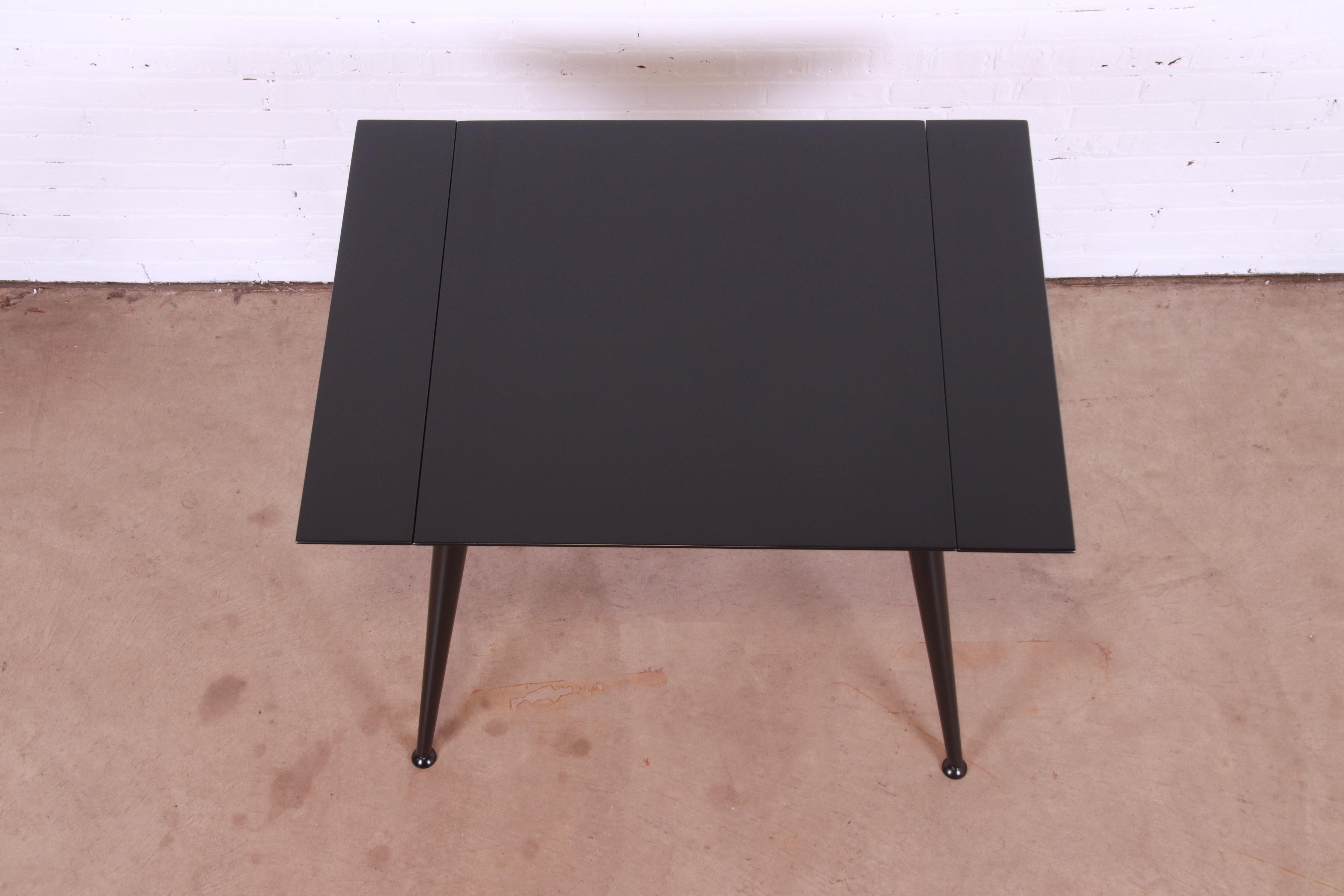 Mid-20th Century Paul McCobb Planner Group Black Lacquered Extension Dinette Table, Refinished For Sale